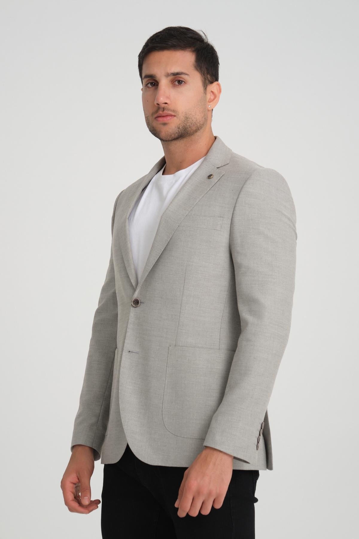 Men single-breasted blazer wholesale Gray color 694226