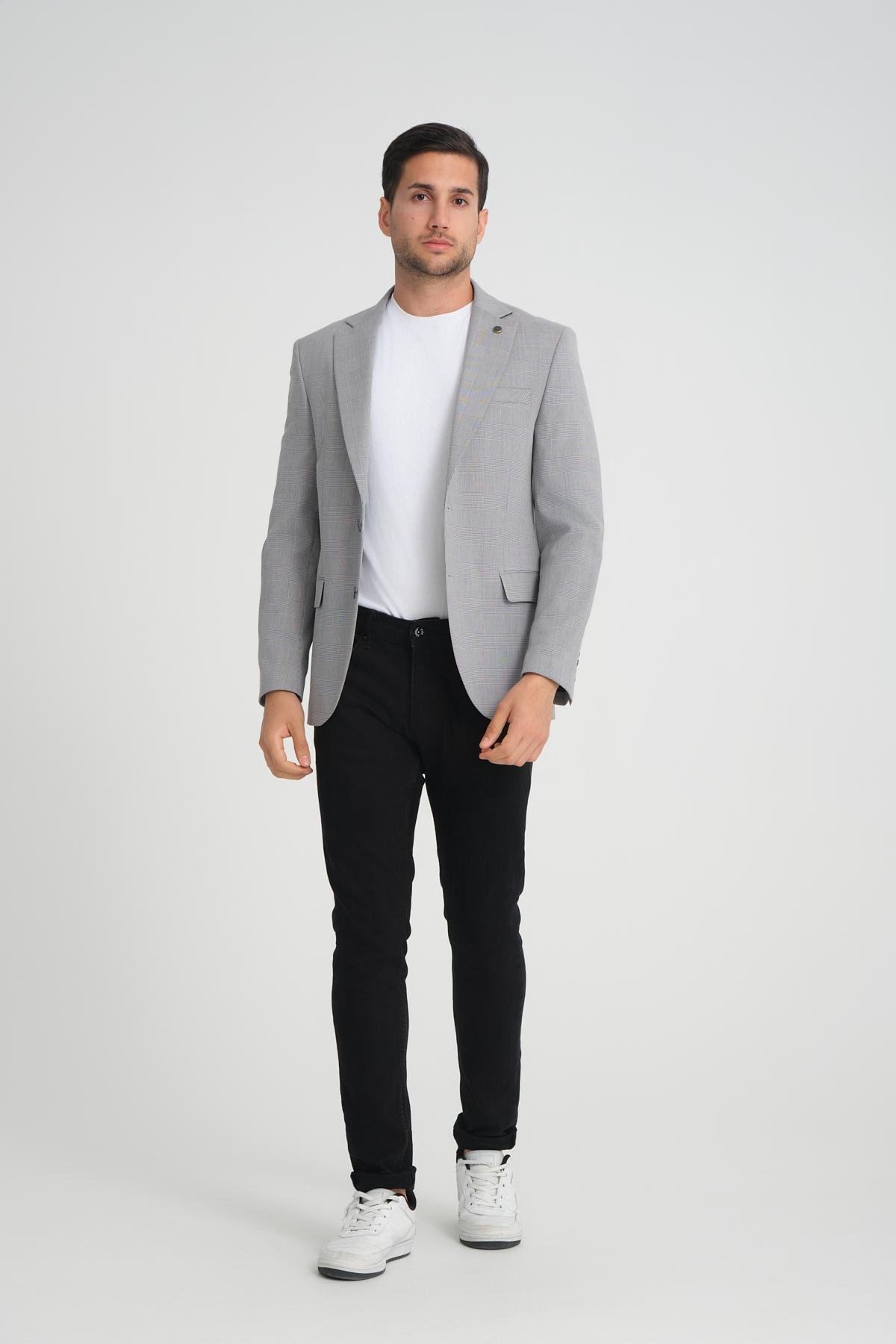 Men single-breasted blazer wholesale Gray color 694199