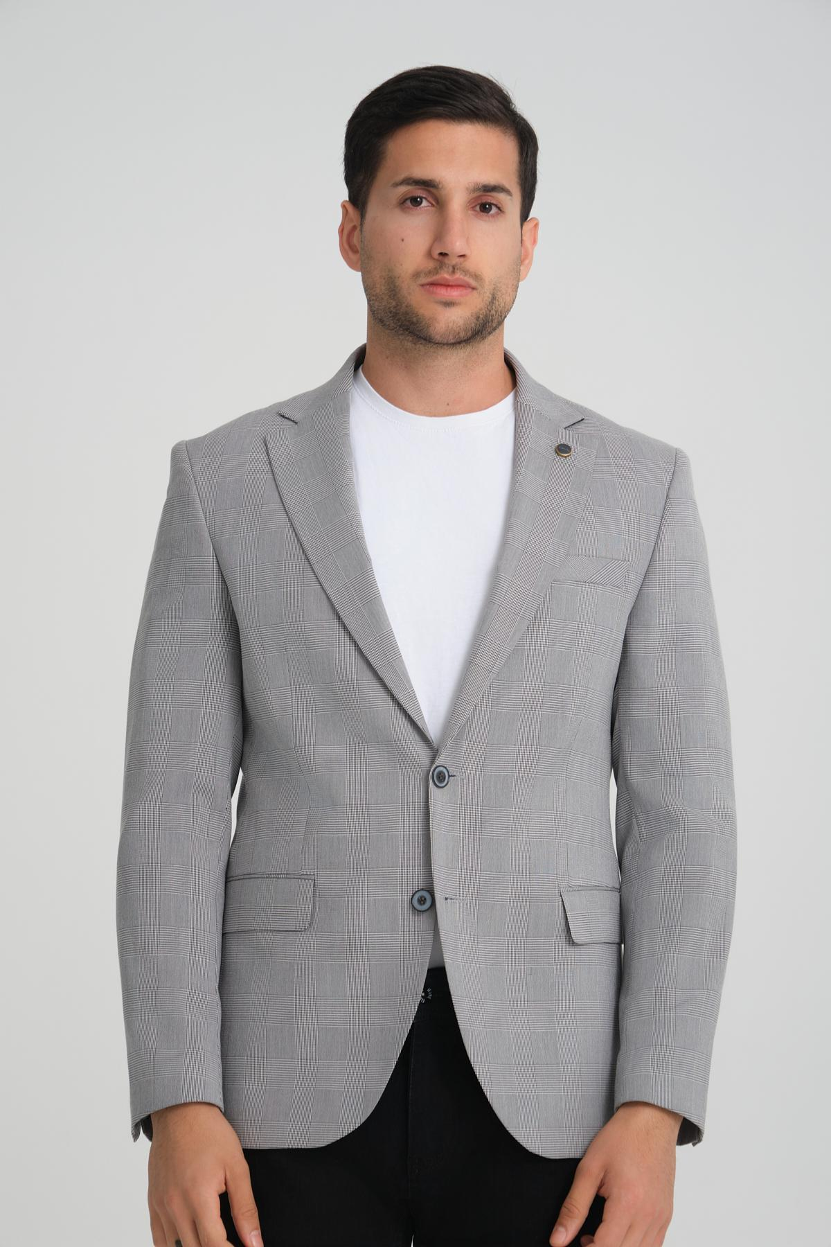 Men single-breasted blazer wholesale Gray color 694199