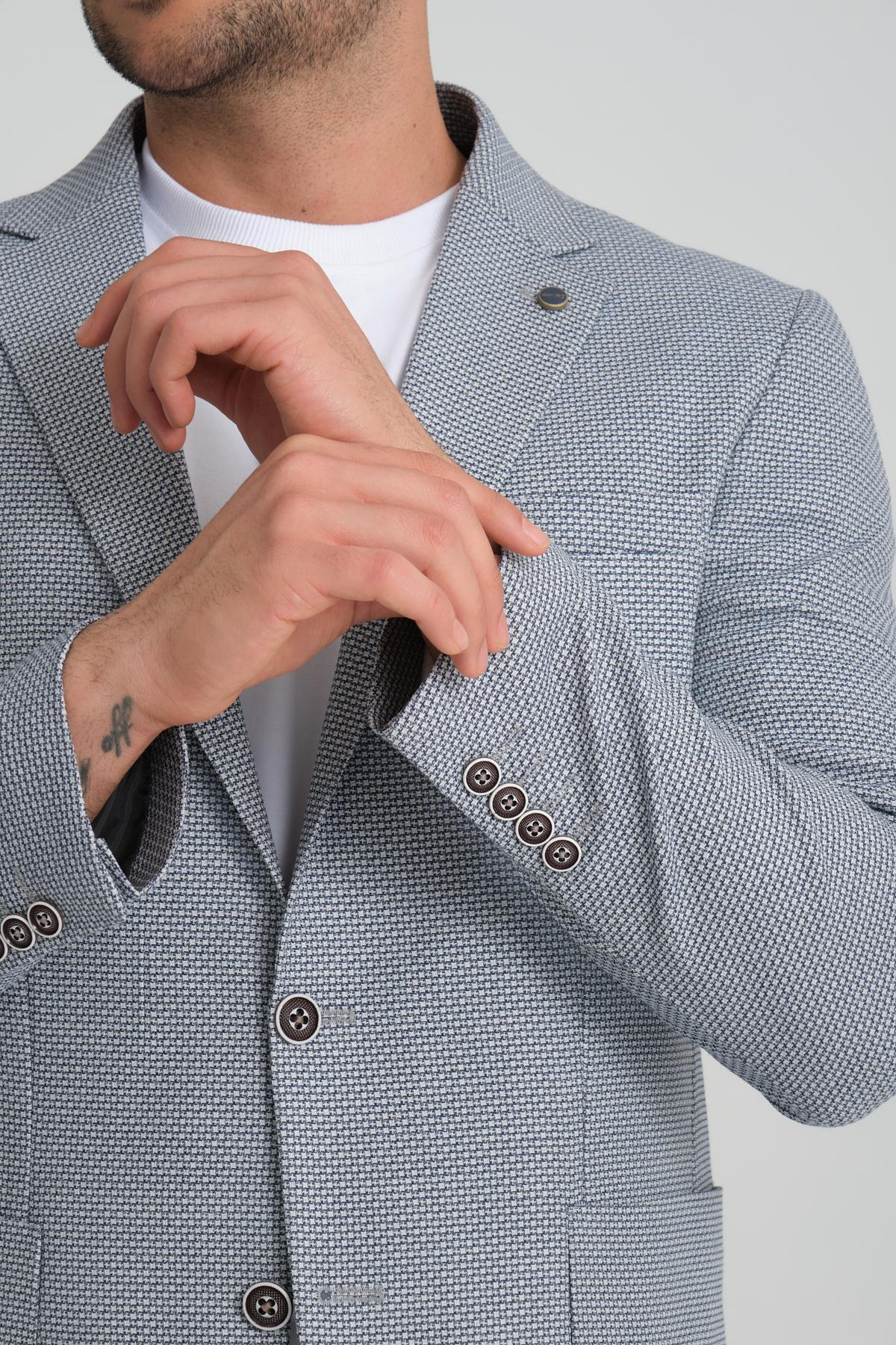 Men single-breasted blazer wholesale Gray color 694208
