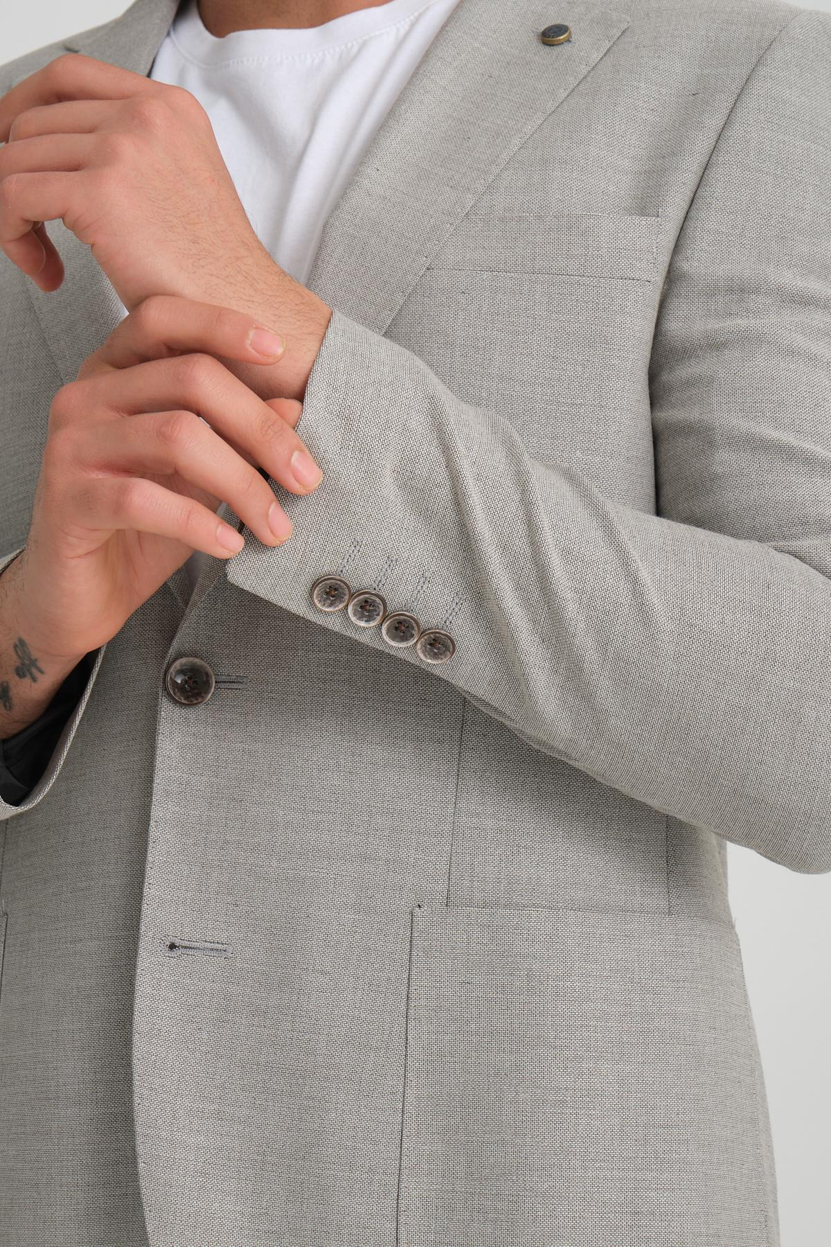 Men single-breasted blazer wholesale Gray color 694226