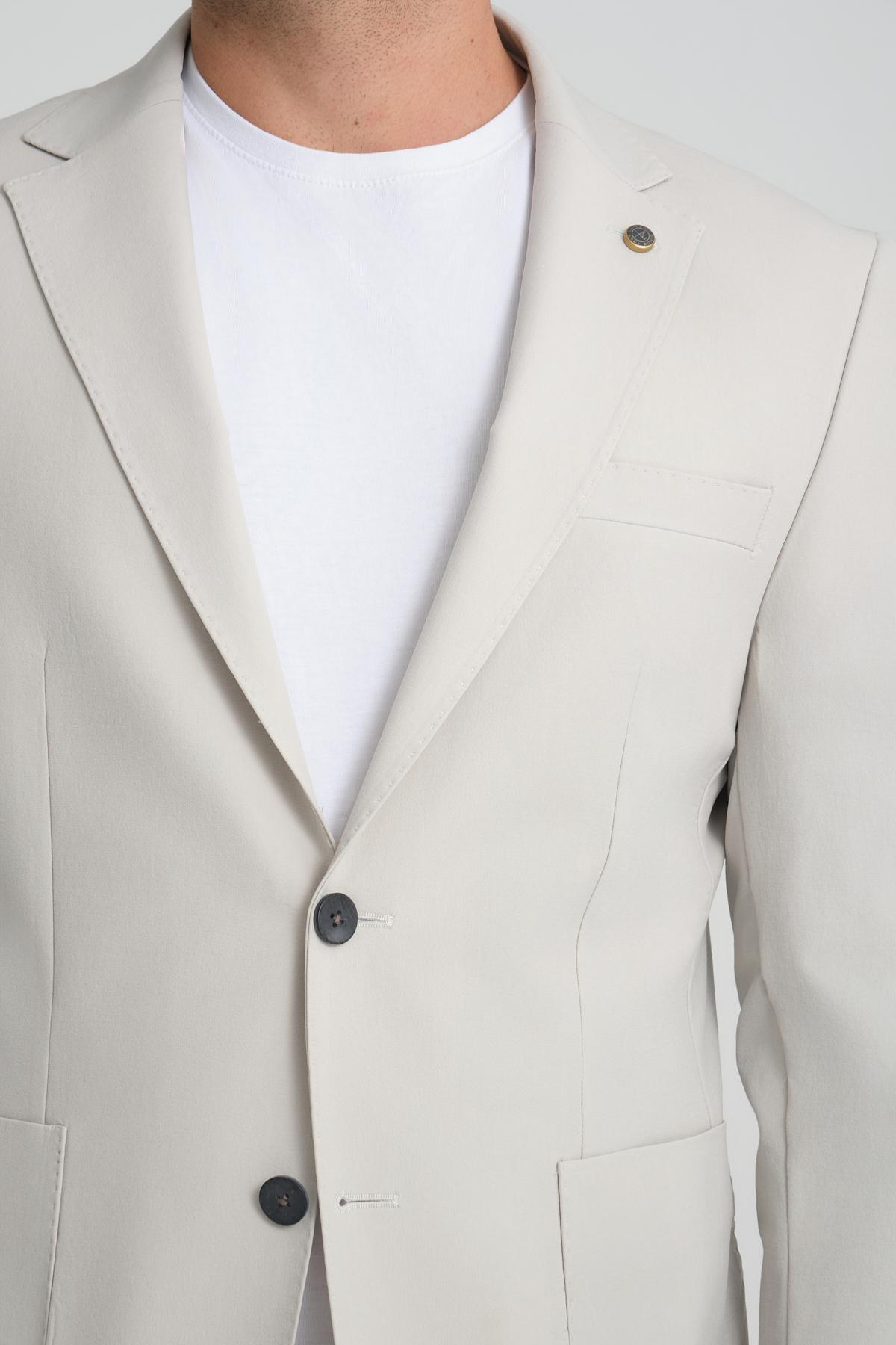 Men single-breasted blazer wholesale Ivory color 694222
