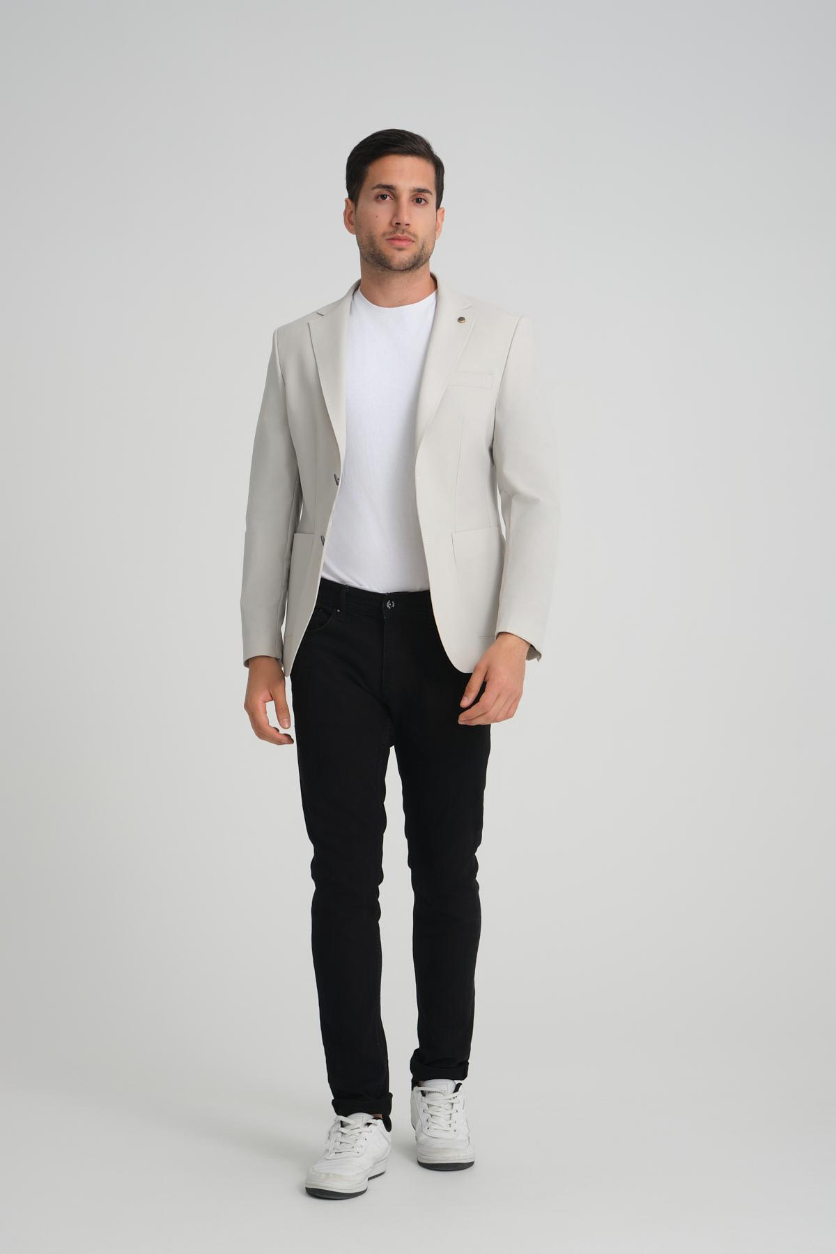 Men single-breasted blazer wholesale Ivory color 694222