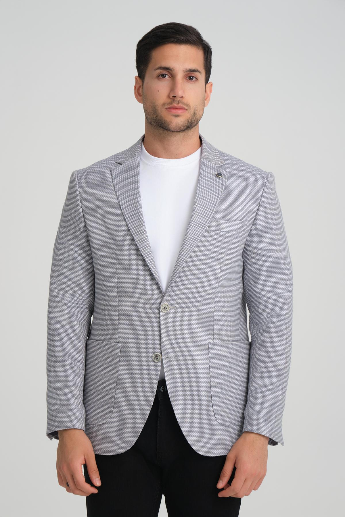 Men single-breasted blazer wholesale Light Gray color 694207