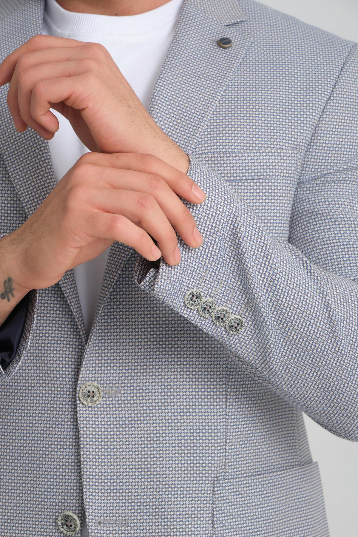 Men single-breasted blazer wholesale Light Gray color 694207