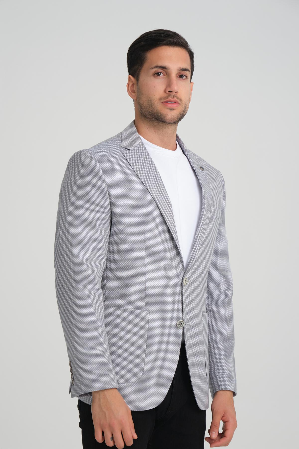 Men single-breasted blazer wholesale Light Gray color 694207