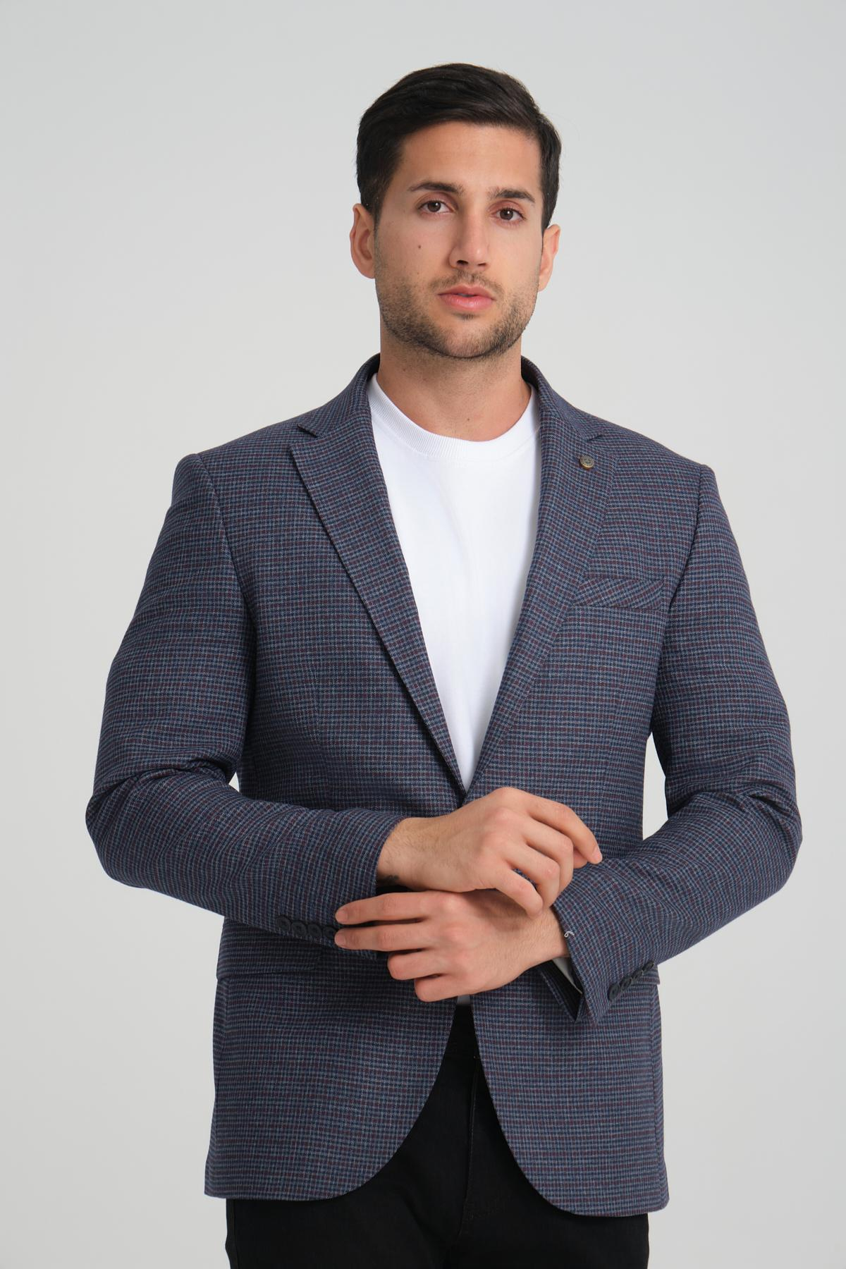 Men single-breasted blazer wholesale Midnight Blue color 694205