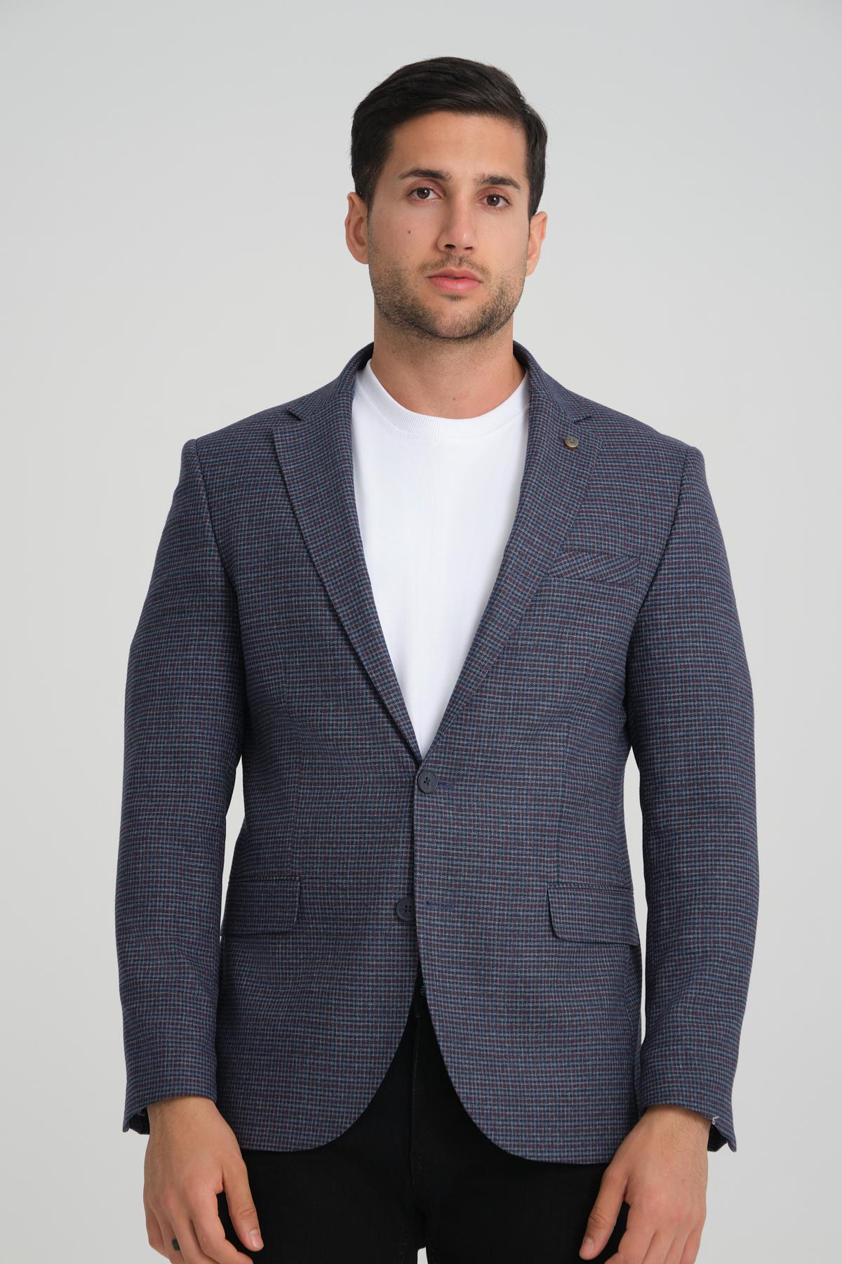 Men single-breasted blazer wholesale Midnight Blue color 694205
