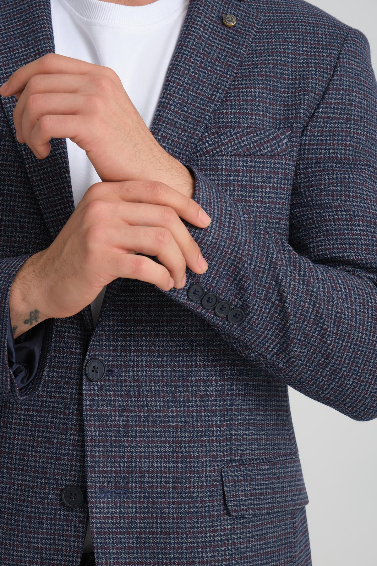 Men single-breasted blazer wholesale Midnight Blue color 694205