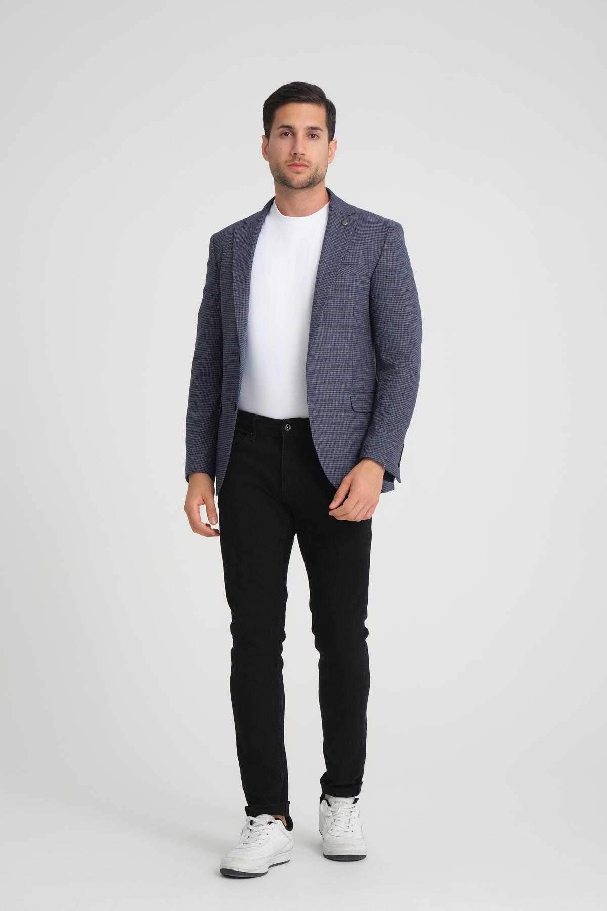 Men single-breasted blazer wholesale Midnight Blue color 694205