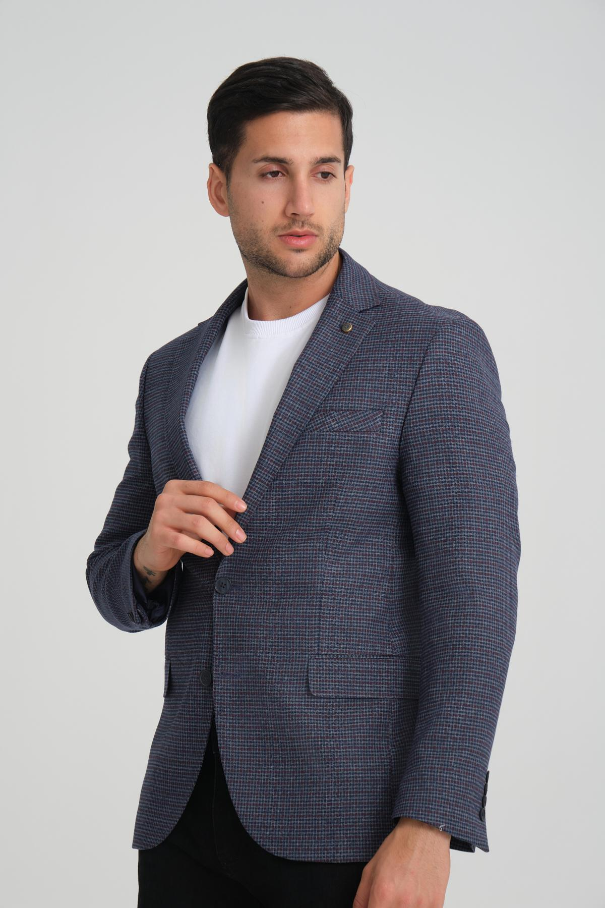 Men single-breasted blazer wholesale Midnight Blue color 694205