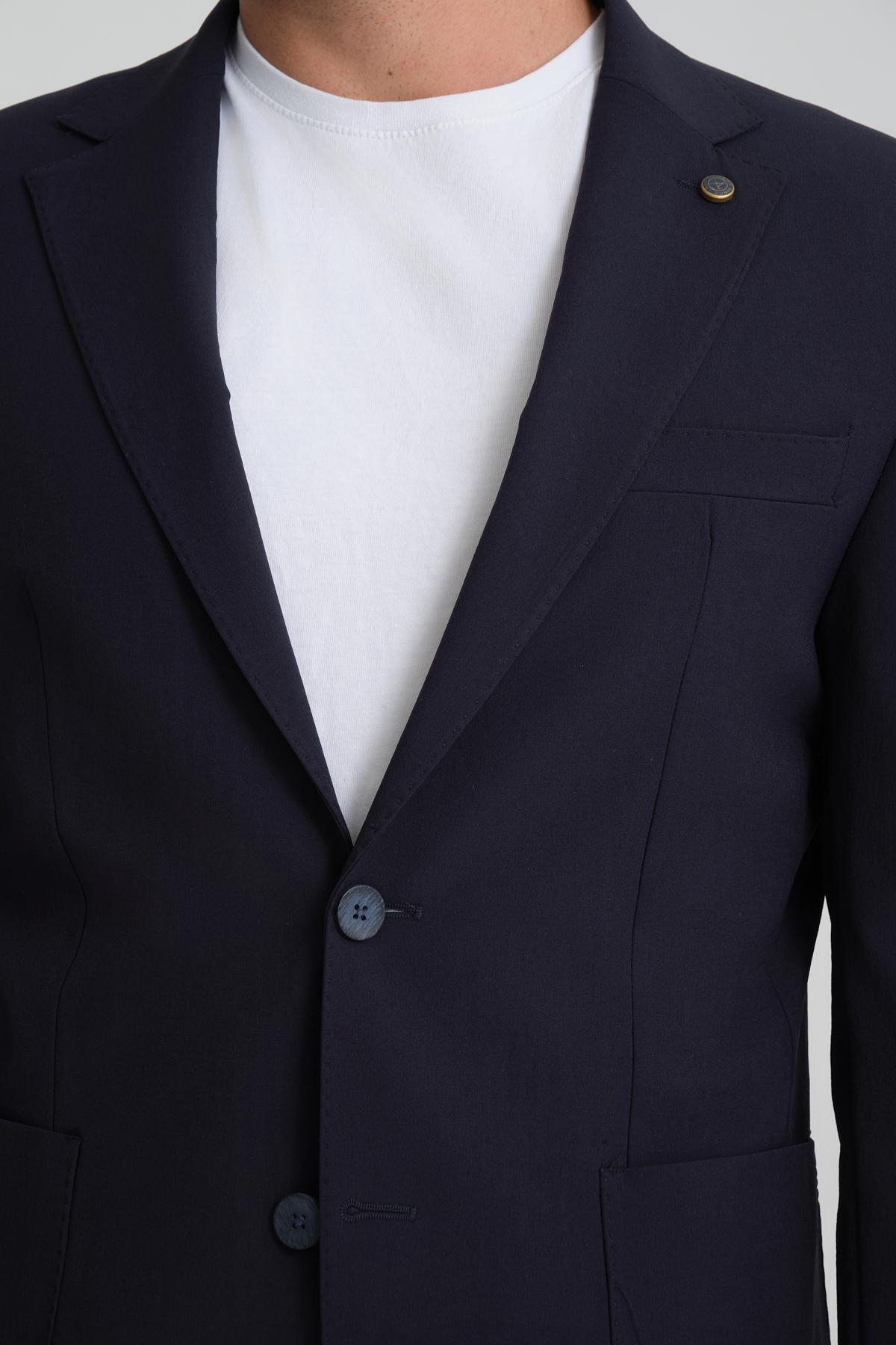 Men single-breasted blazer wholesale Navy color 694223