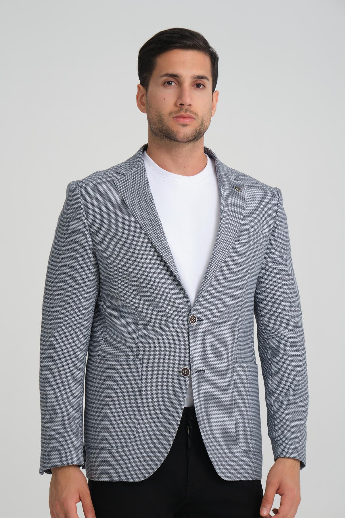 Men single-breasted blazer wholesale Navy color 694209