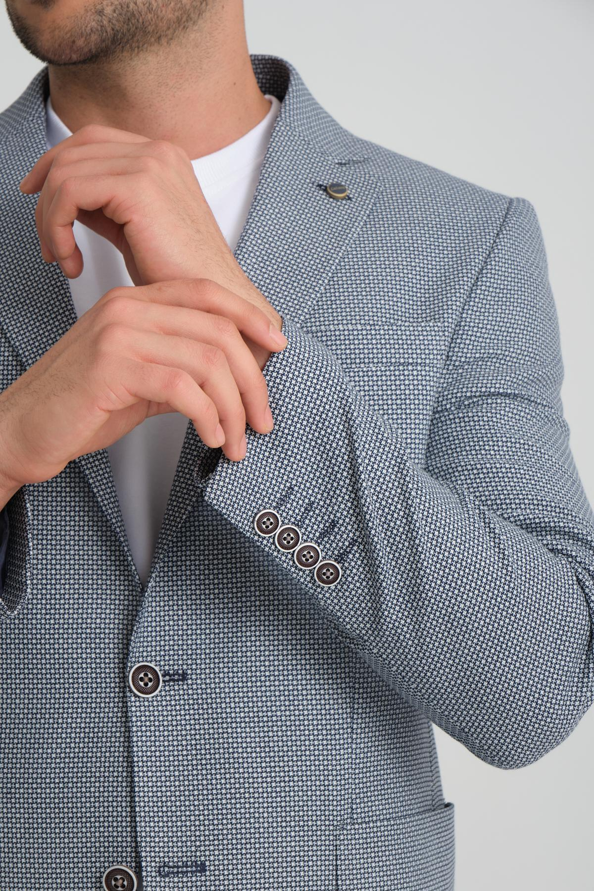 Men single-breasted blazer wholesale Navy color 694209