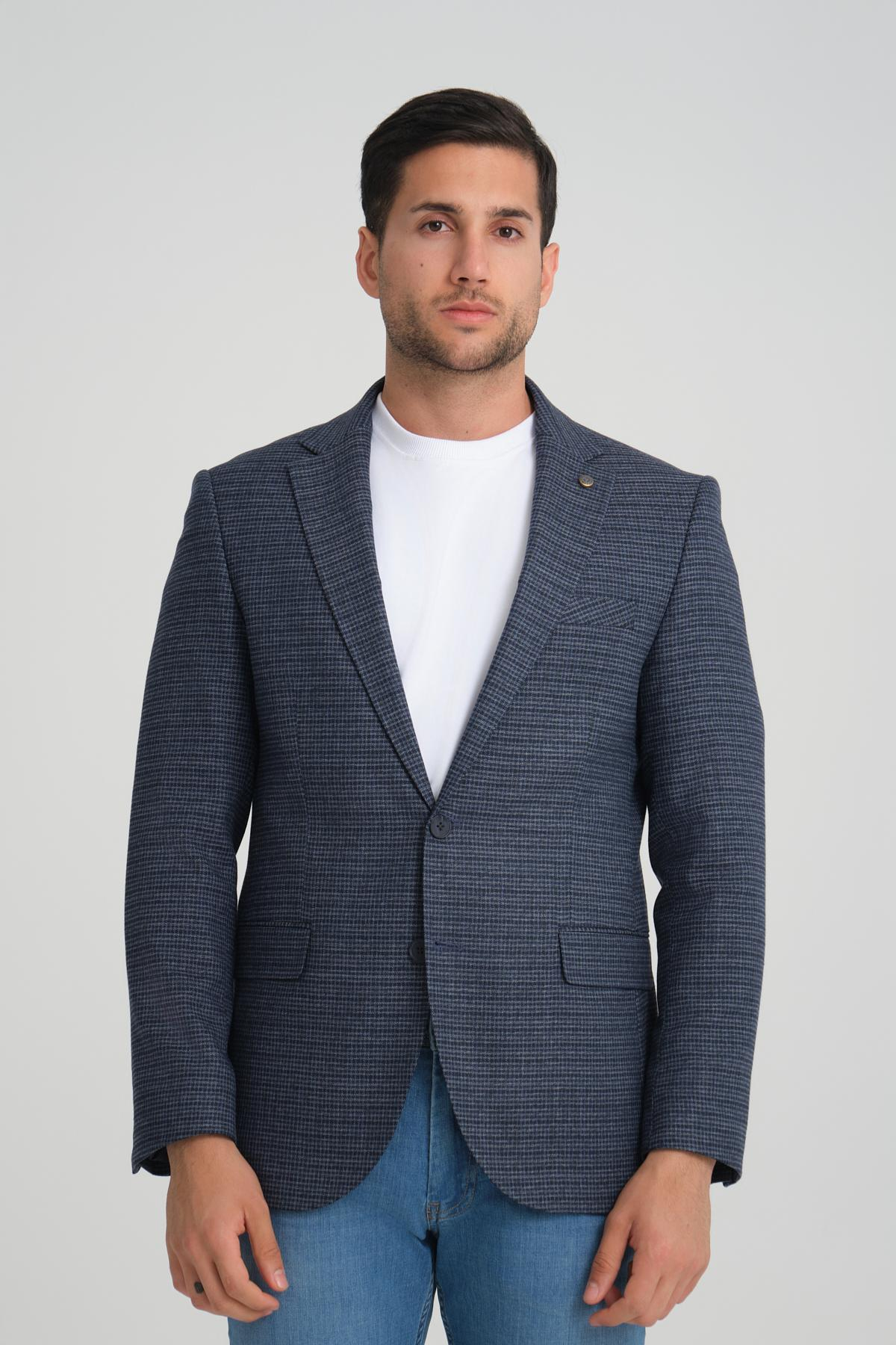 Men single-breasted blazer wholesale Navy color 694204