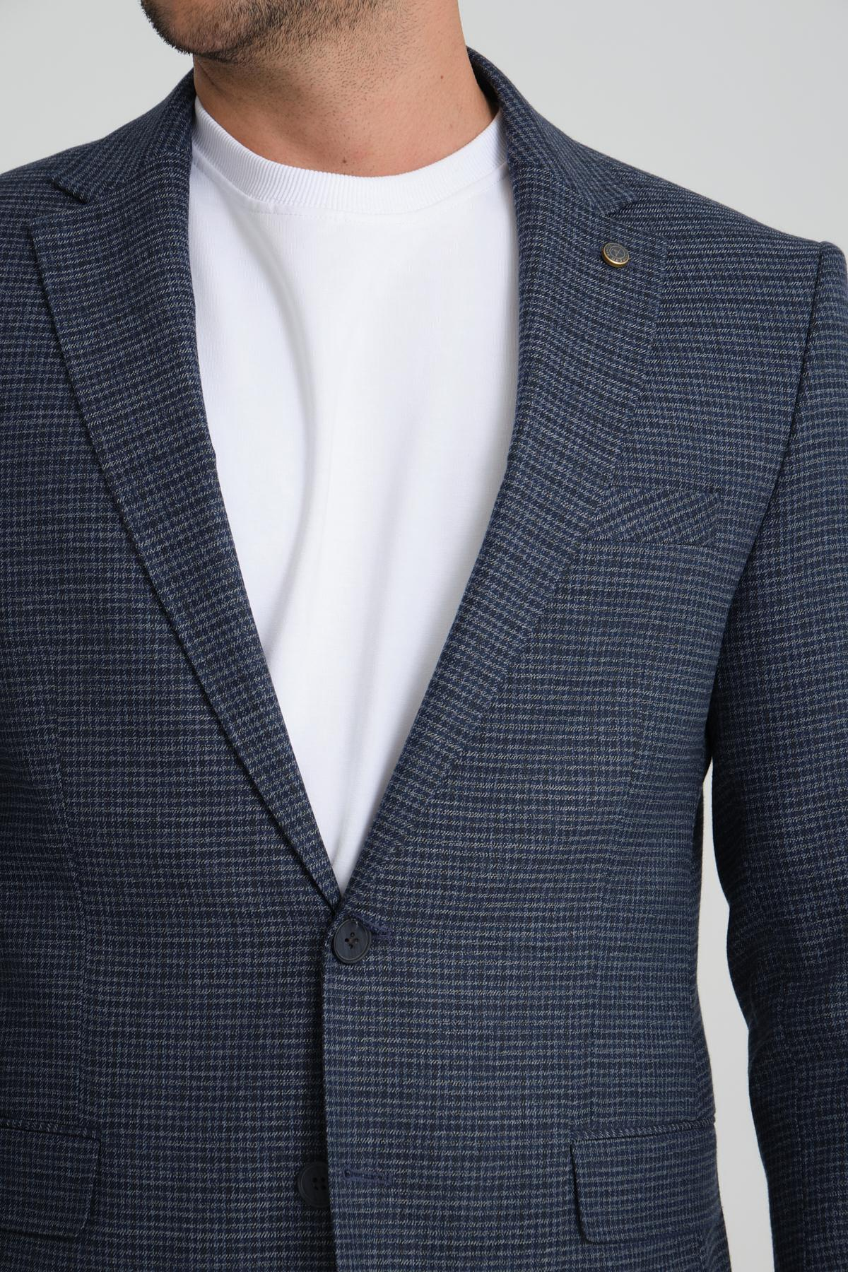 Men single-breasted blazer wholesale Navy color 694204