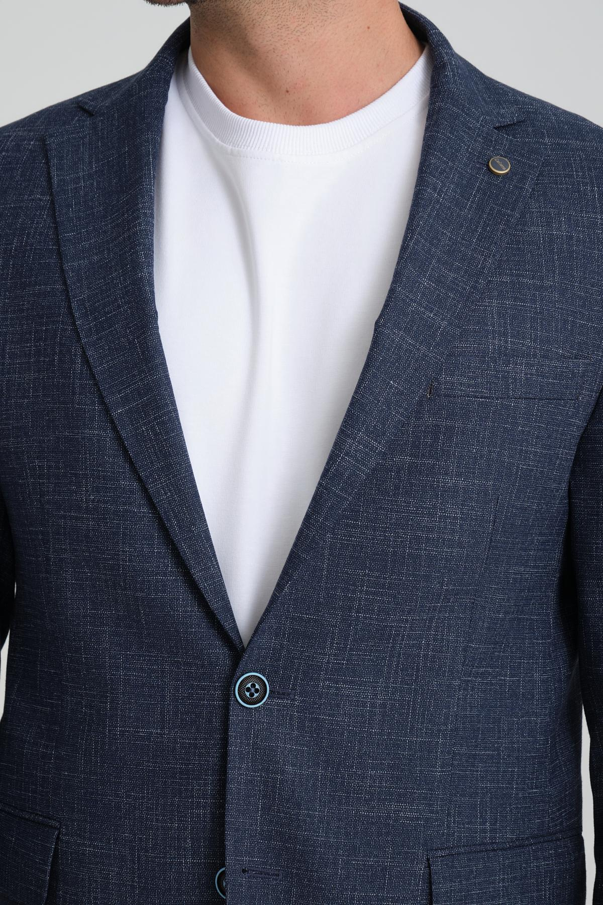 Men single-breasted blazer wholesale Navy color 694215