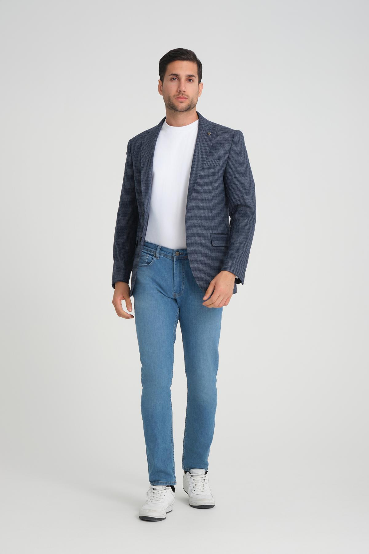 Men single-breasted blazer wholesale Navy color 694204