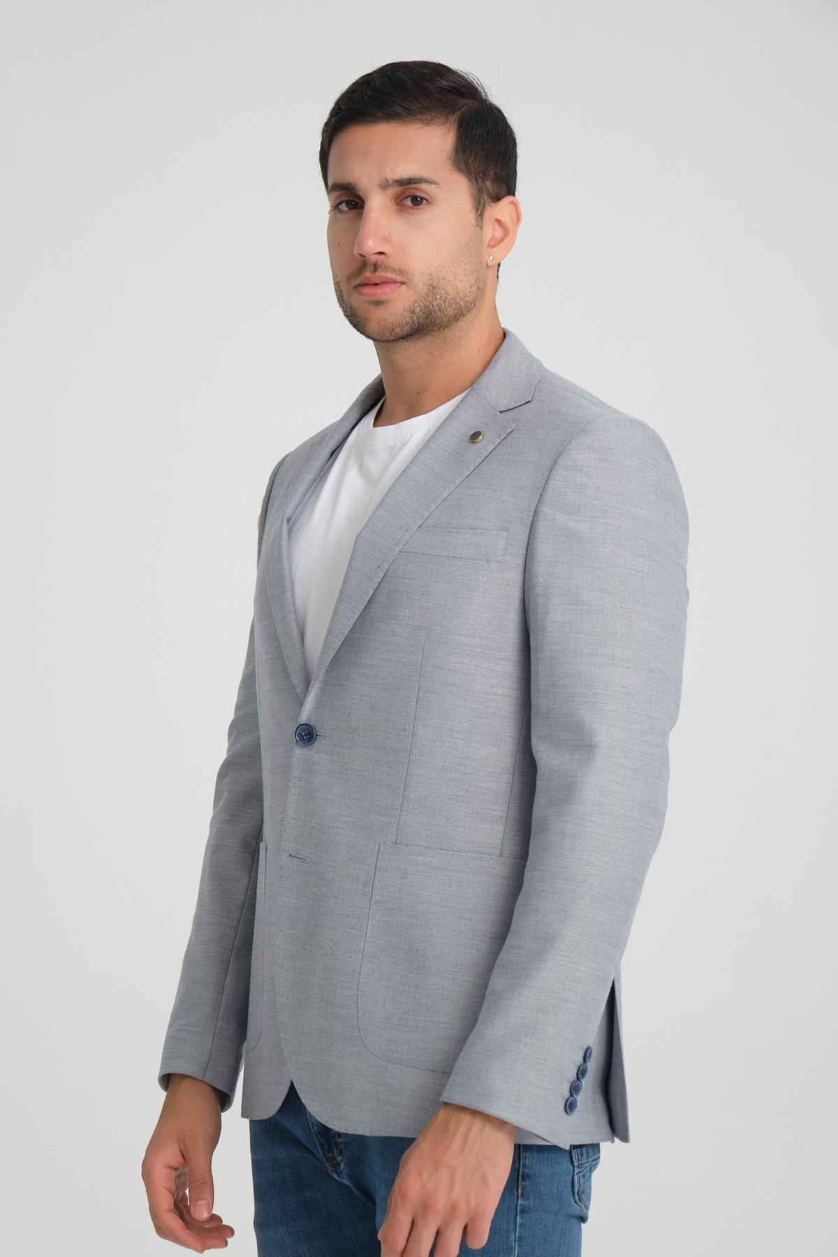 Men single-breasted blazer wholesale Shadow Blue color 694225