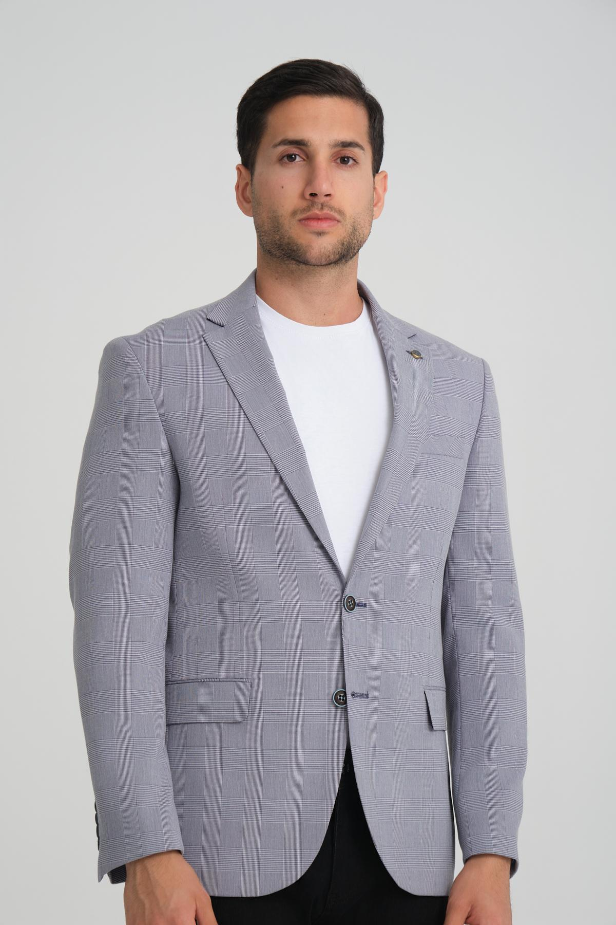 Men single-breasted blazer wholesale Shadow Blue color 694200