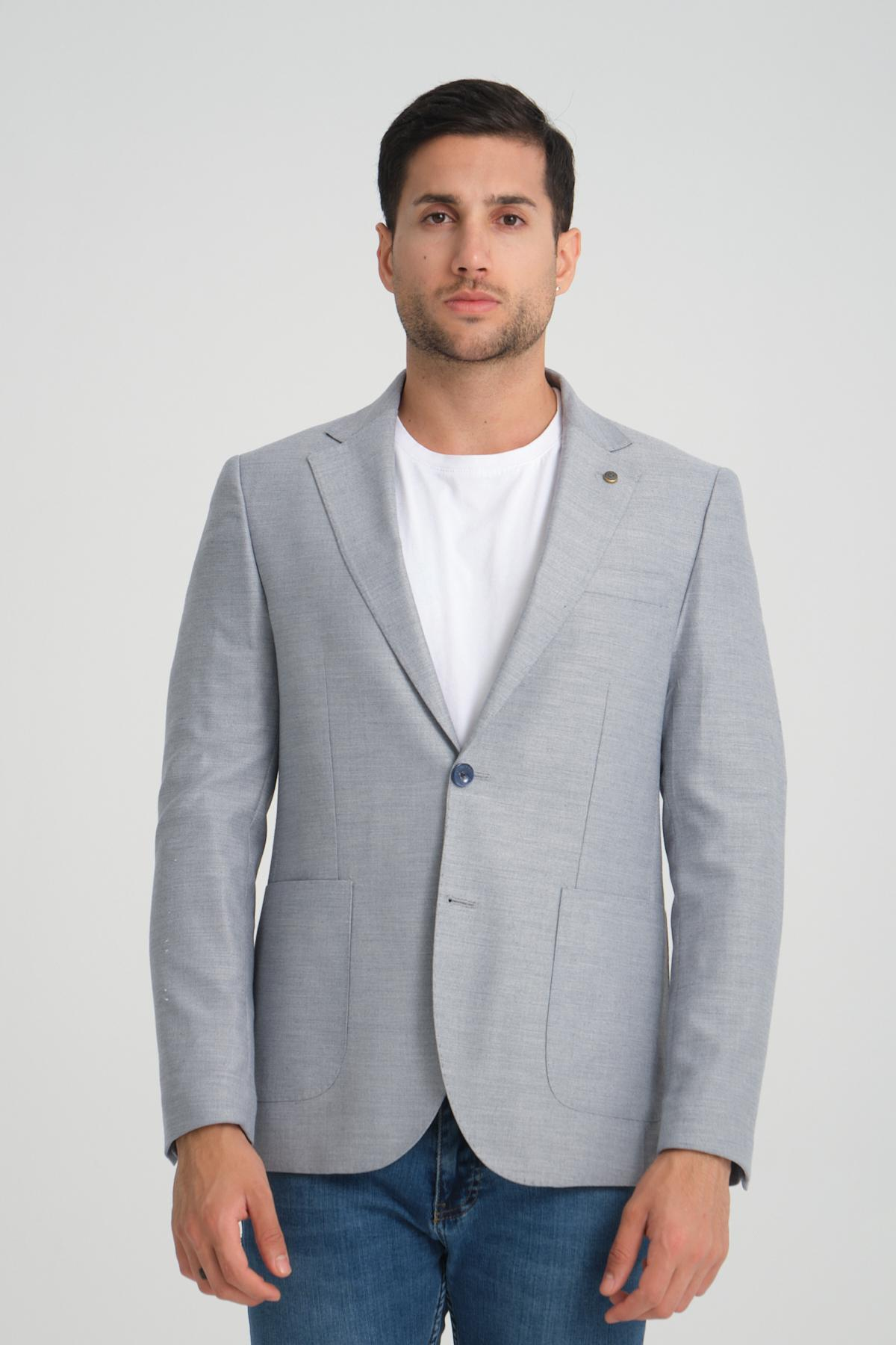 Men single-breasted blazer wholesale Shadow Blue color 694225