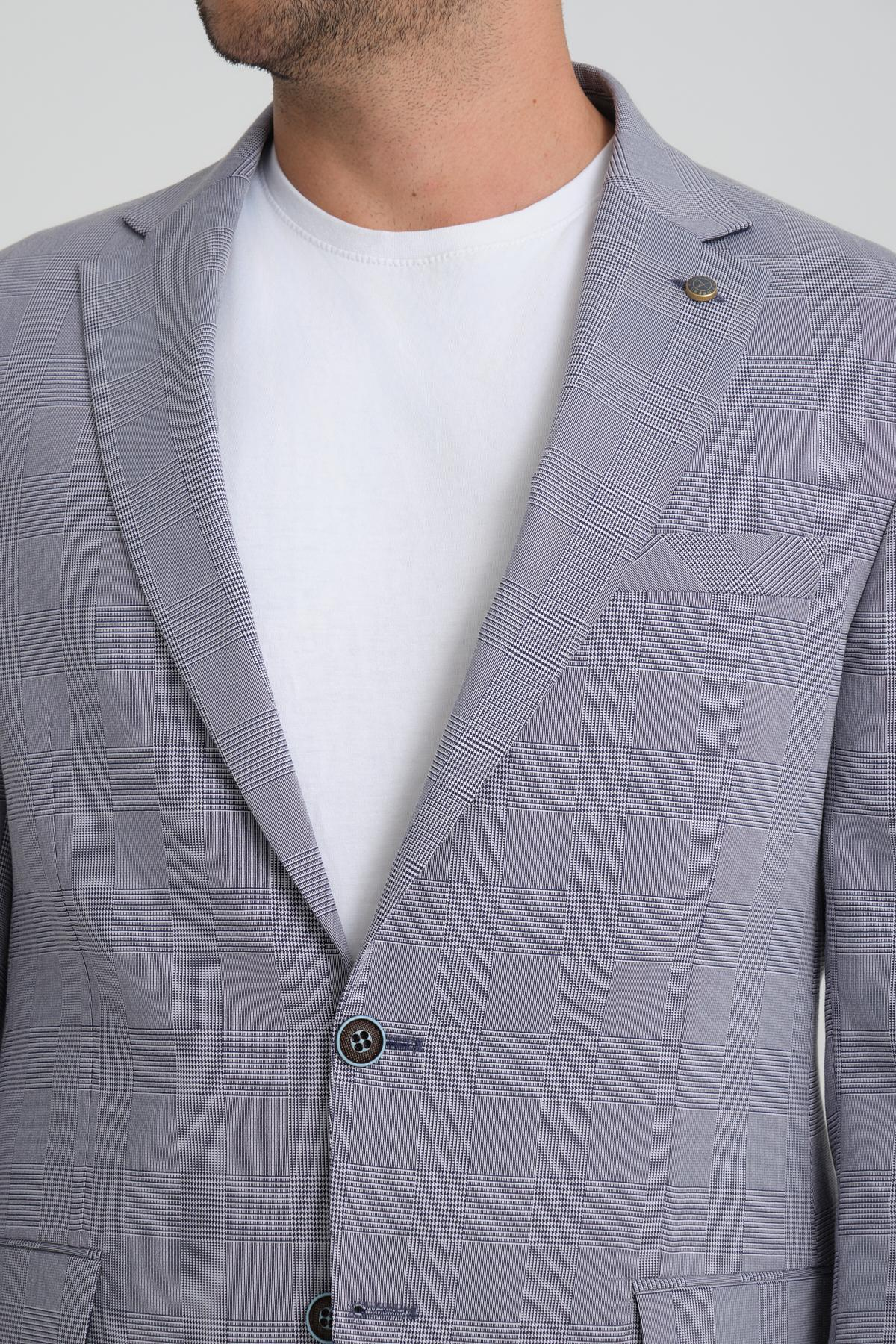 Men single-breasted blazer wholesale Shadow Blue color 694200