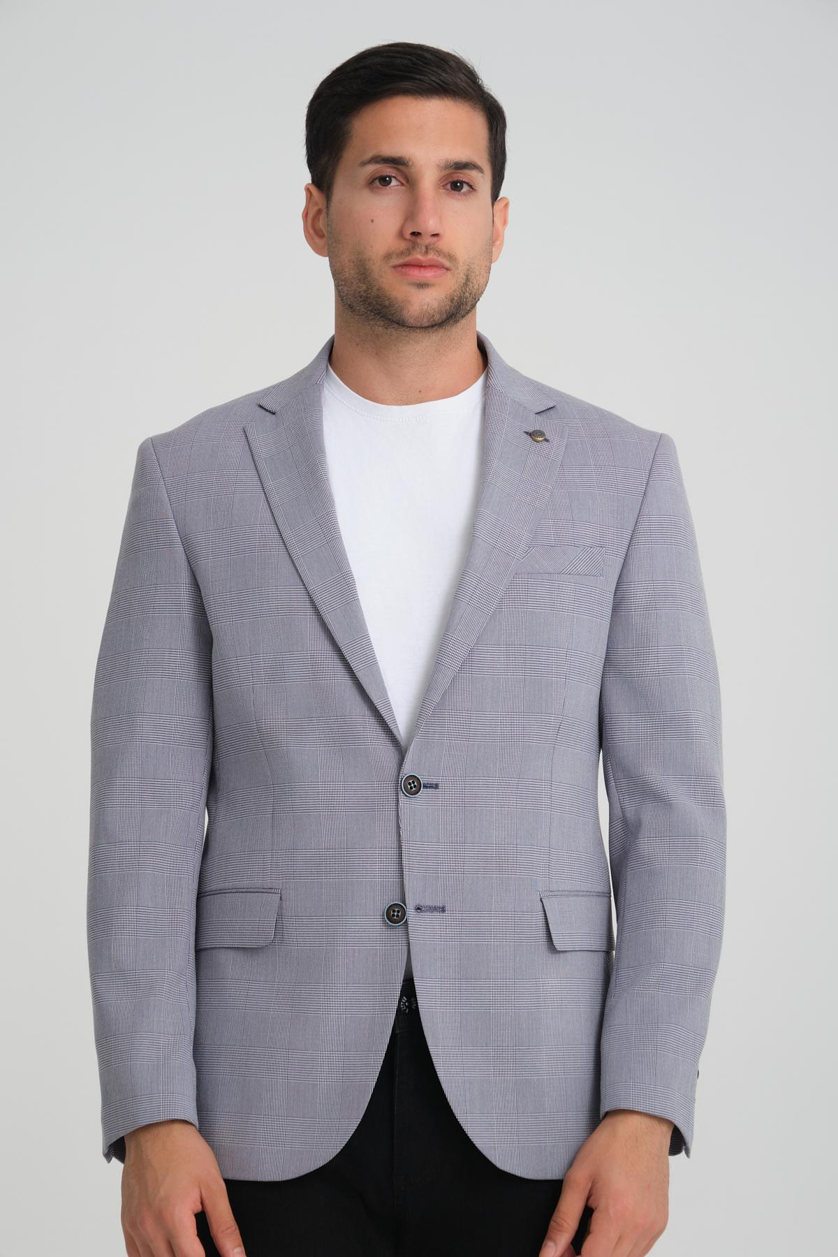 Men single-breasted blazer wholesale Shadow Blue color 694200