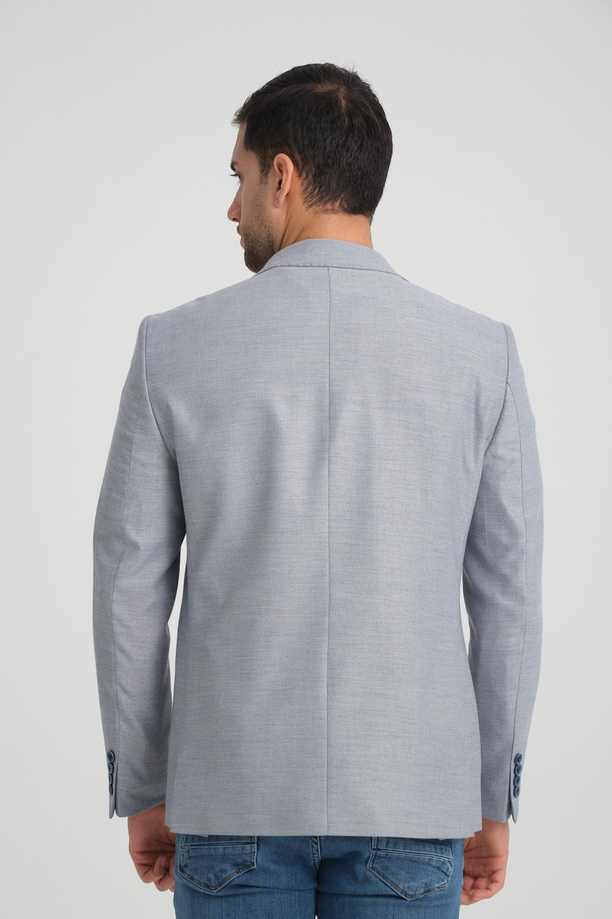 Men single-breasted blazer wholesale Shadow Blue color 694225