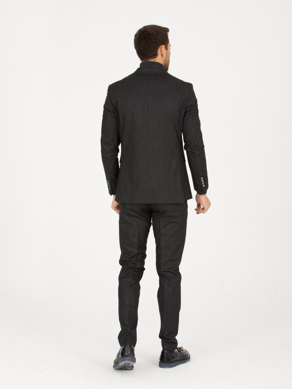 Men striped double breasted two-piece suit wholesale Black color 670910