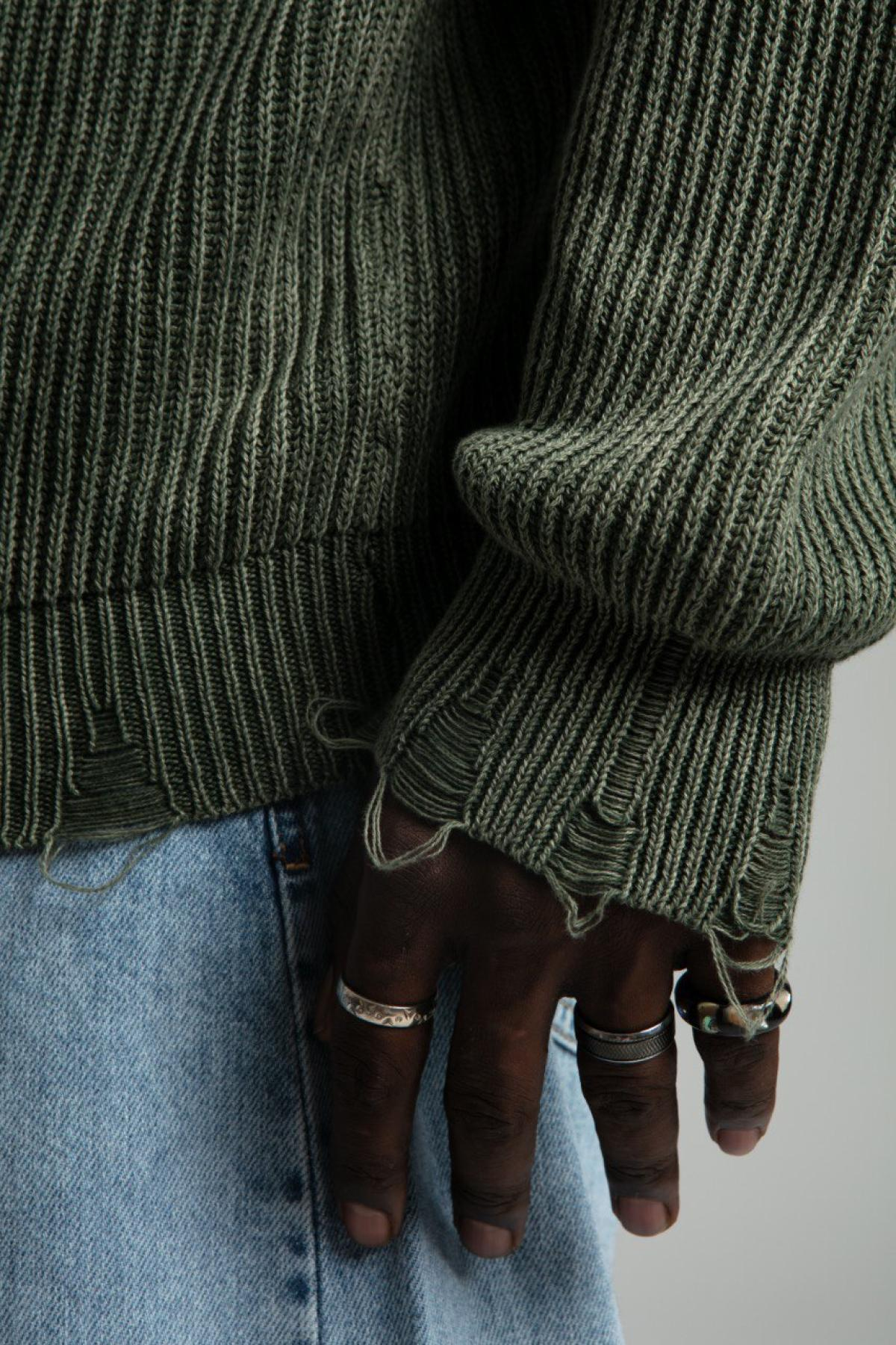 Men sweater wholesale Dark Green color 699336