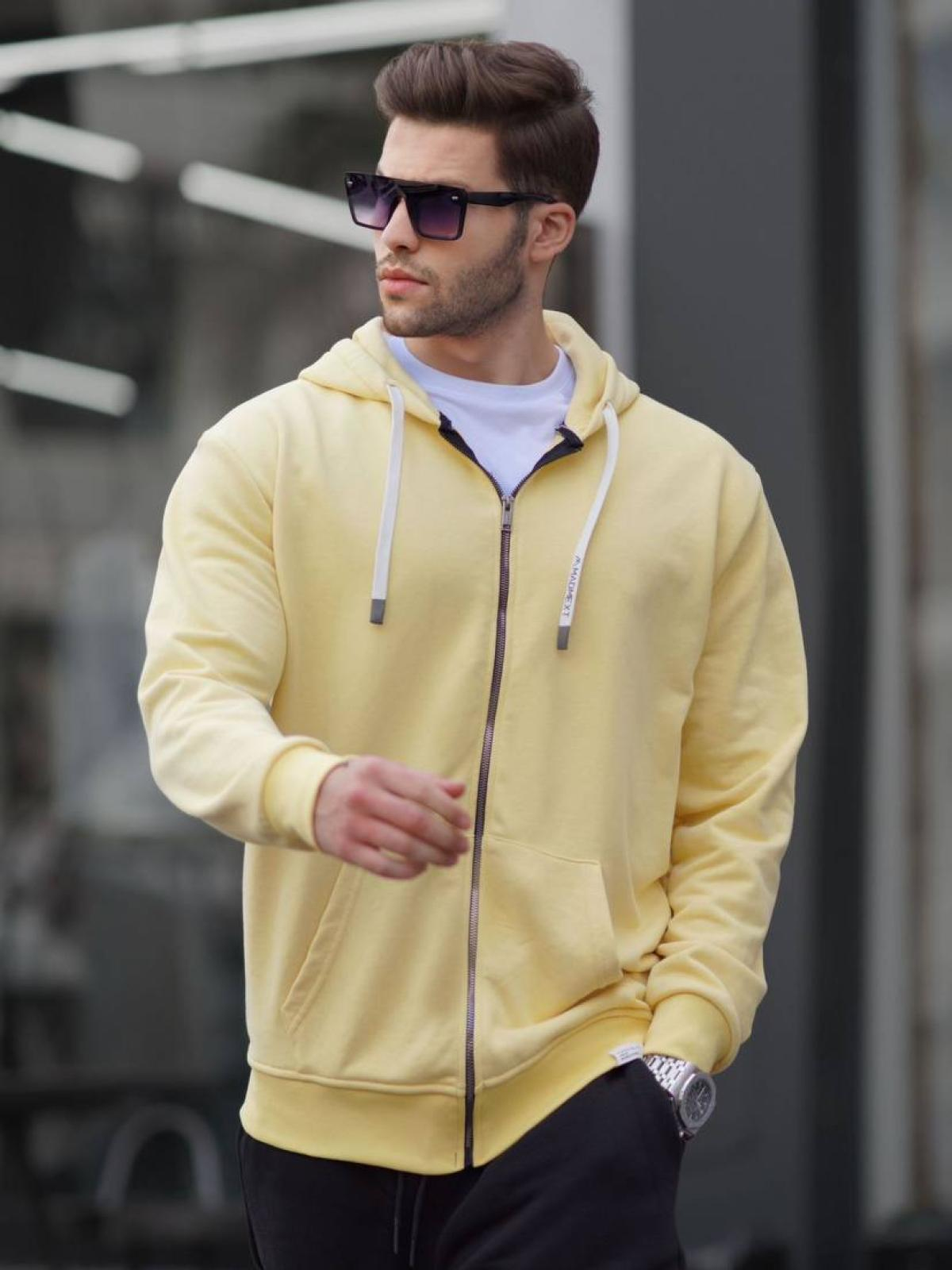 Men zip-up hoodie wholesale Canary Yellow color 678064