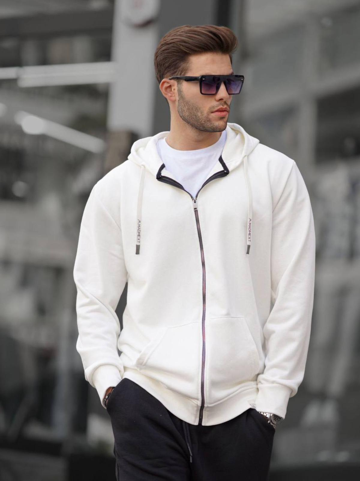 Men zip-up hoodie wholesale White color 678060