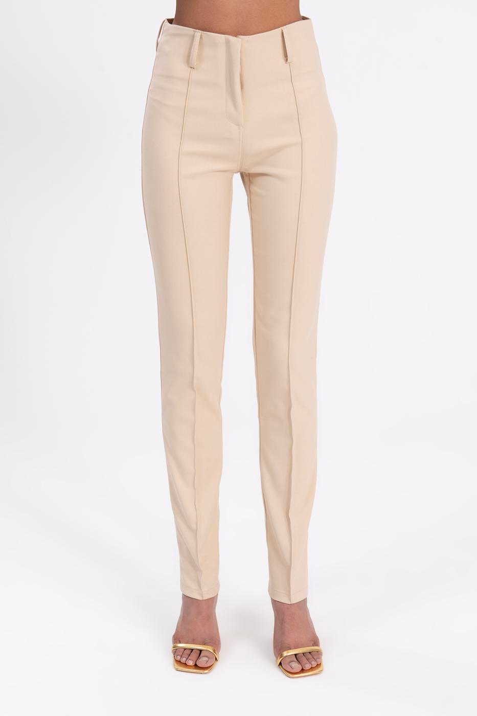 Mid rise ribbed pants