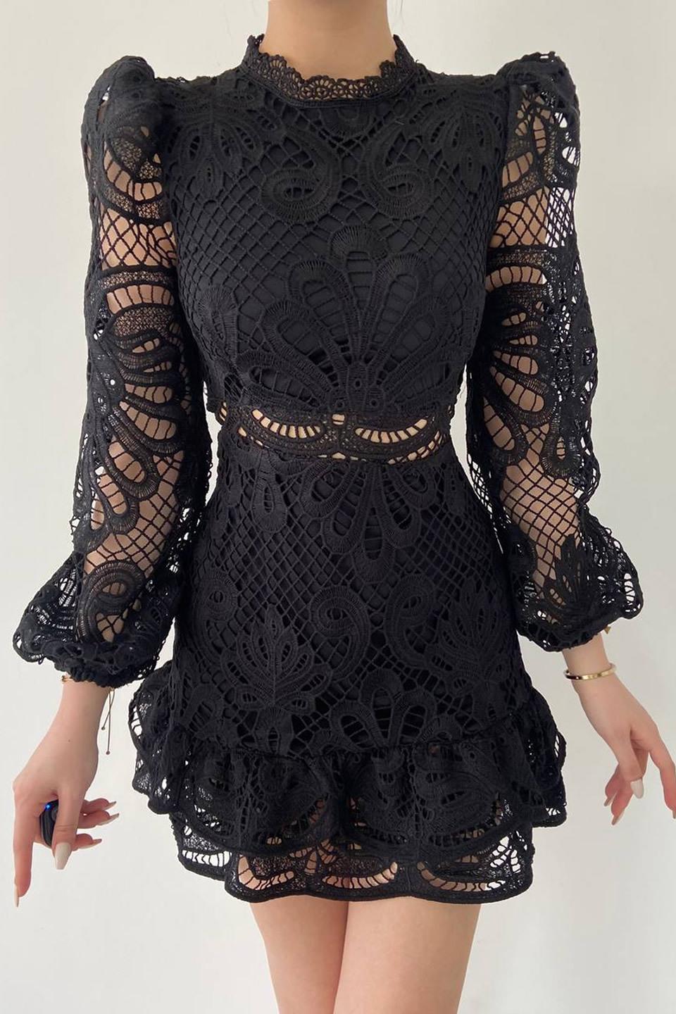 Nathalie White Lace Dress
