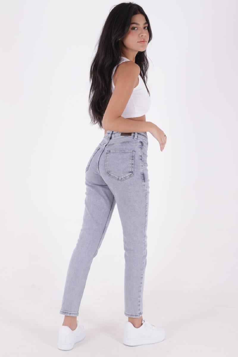 Önü Parçalı Kot Pantolon 7043-08-(26-31)