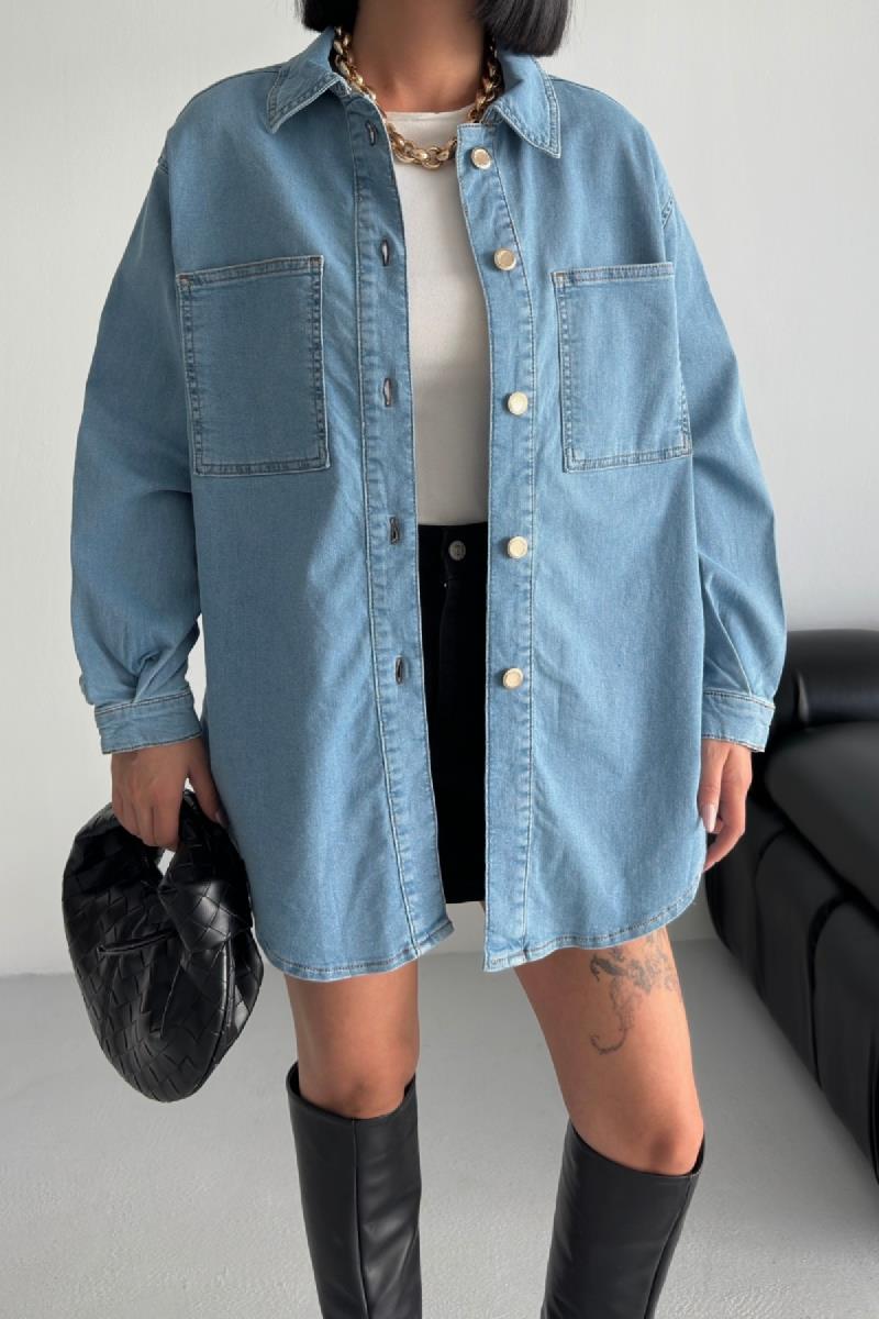 Oversize Kot Gömlek 6090-08-(S+L+3)