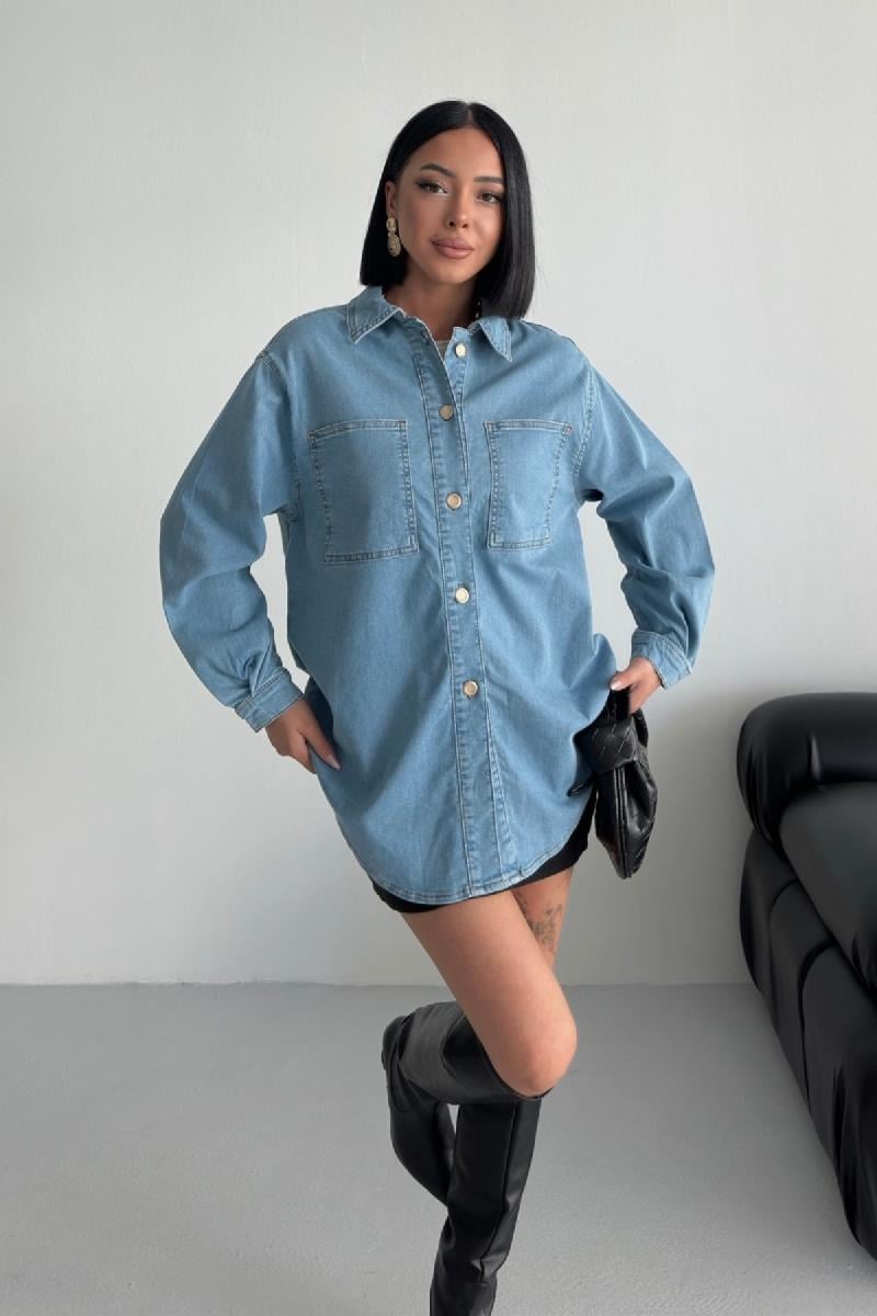 Oversize Kot Gömlek 6090-08-(S+L+3)