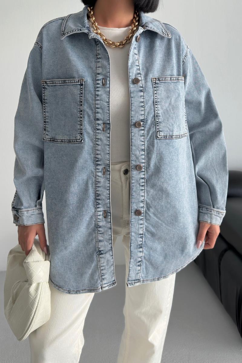 Oversize Kot Gömlek 6090-08-(S+L+3)