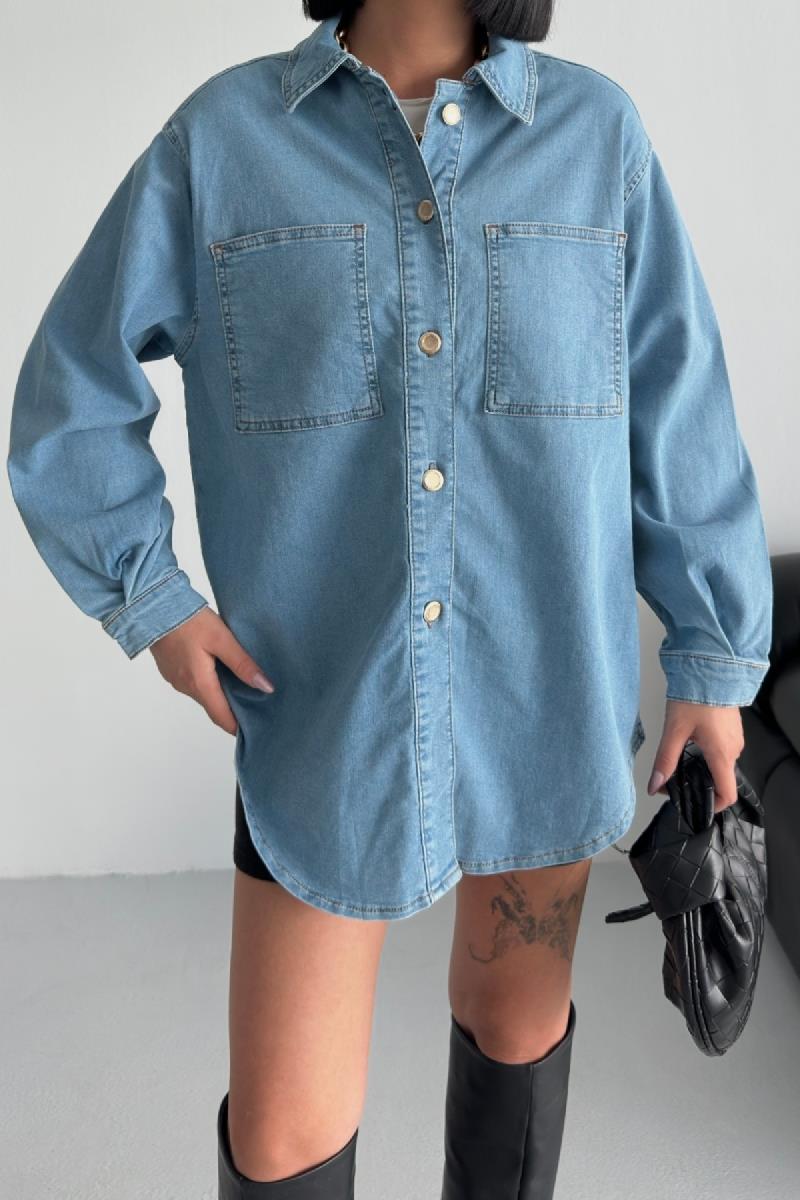 Oversize Kot Gömlek 6090-08-(S+L+3)