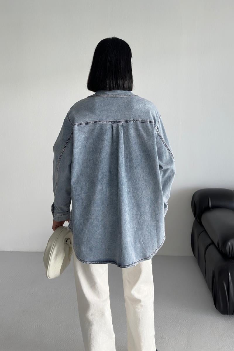 Oversize Kot Gömlek 6090-08-(S+L+3)