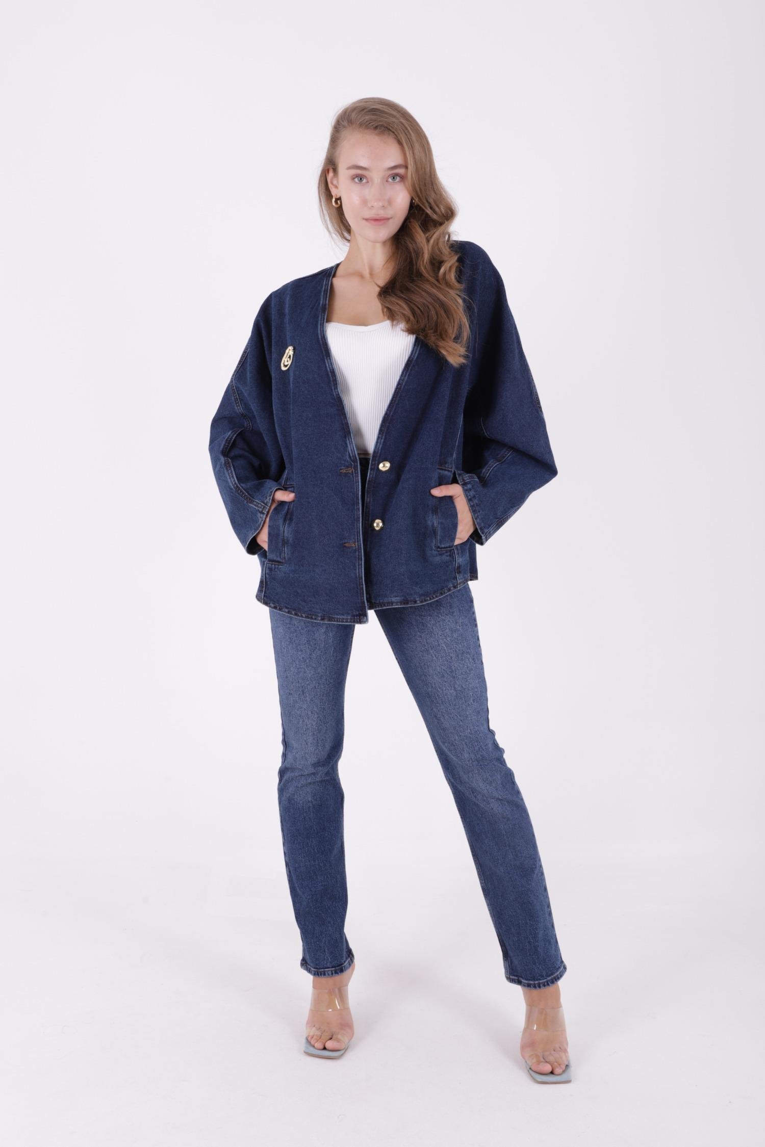Oversize Yarasa Kollu Kot Ceket 6059-23-(STD-4)