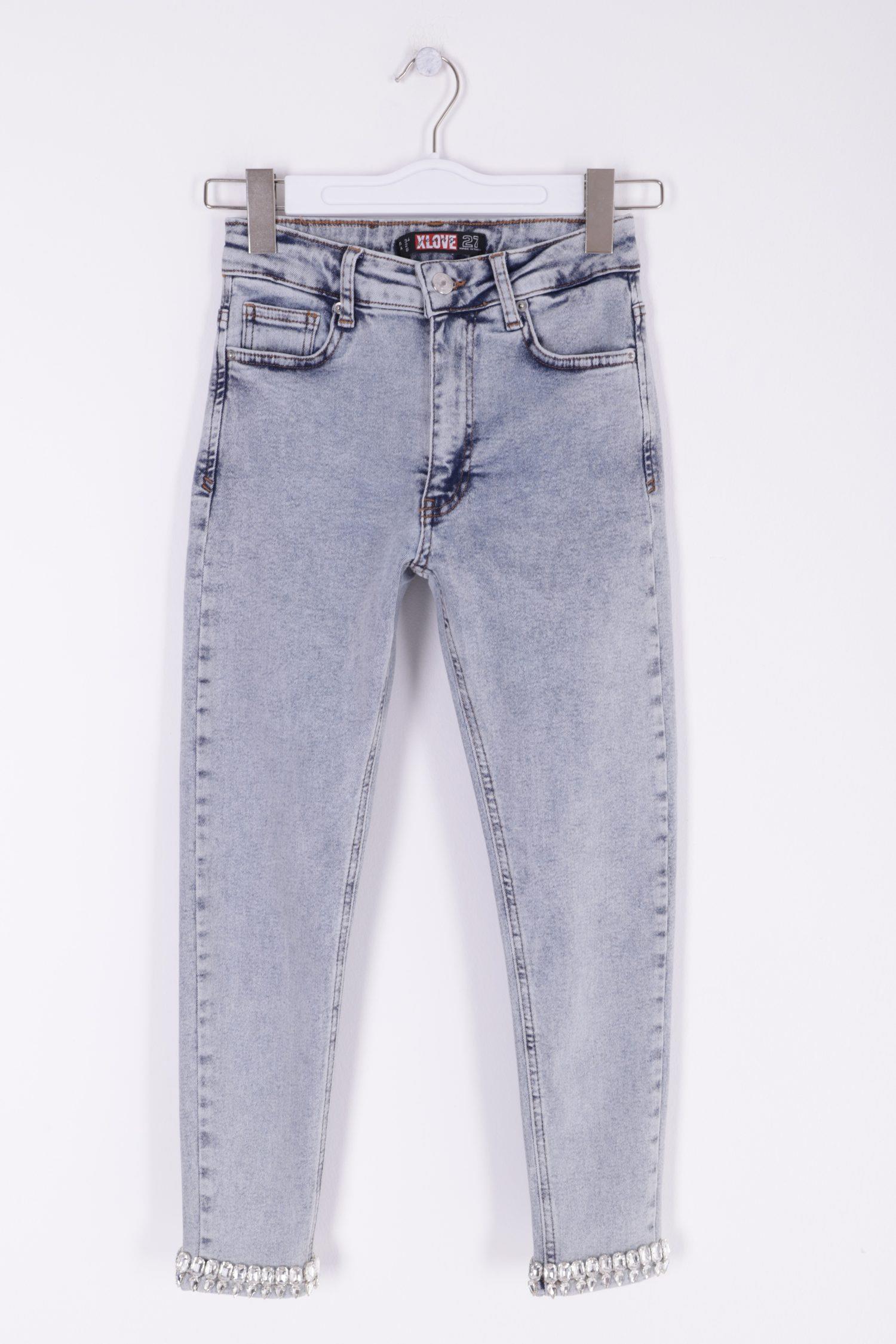 Paçasılı Skinny Kot Pantolon 7037-23-(26-31)