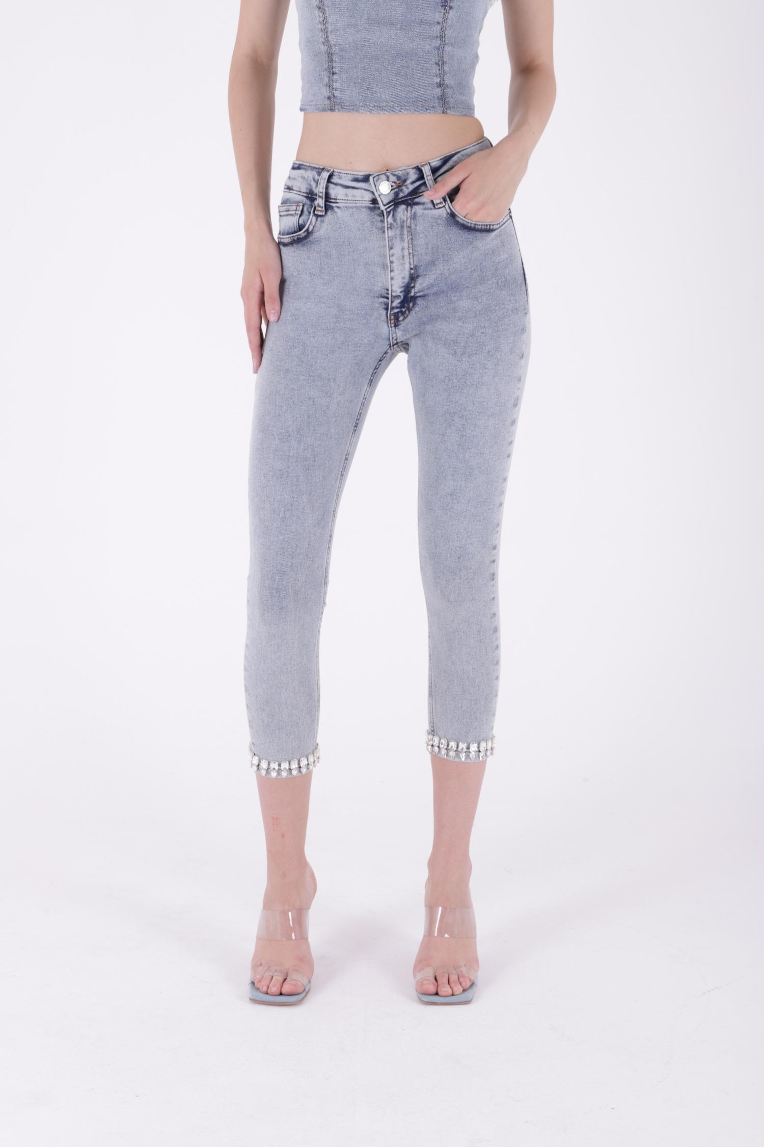 Paçasılı Skinny Kot Pantolon 7037-23-(26-31)