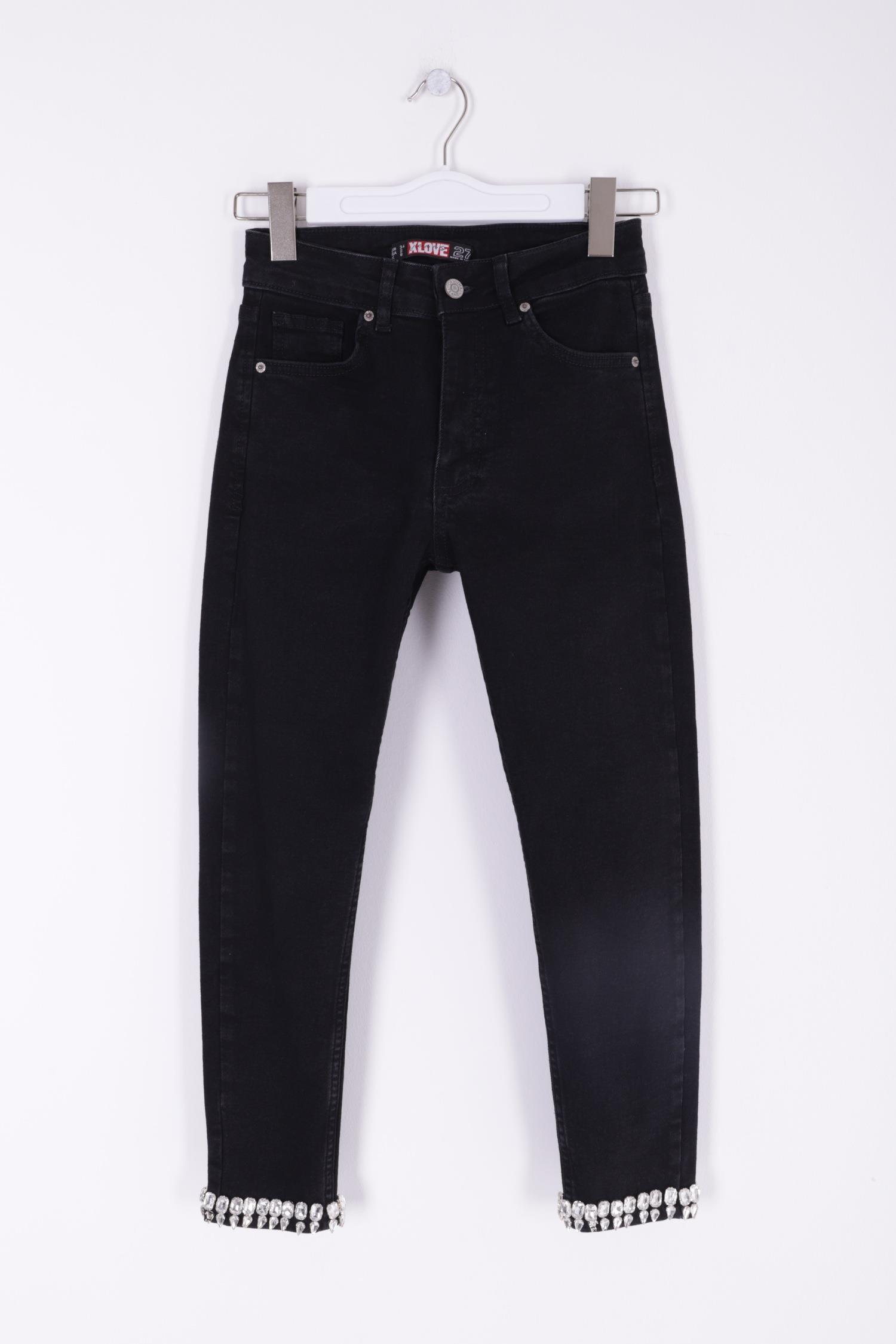 Paçasılı Skinny Kot Pantolon 7037-23-(26-31)