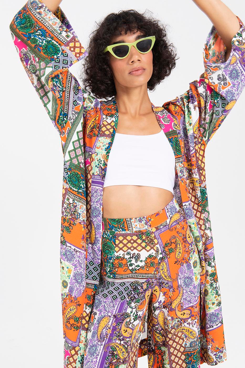 Patterned Midi Kimono