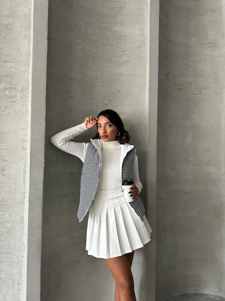 Pitikale Desen Elyaflı Sisme Toptan Yelek - Siyah | TOPSHOW