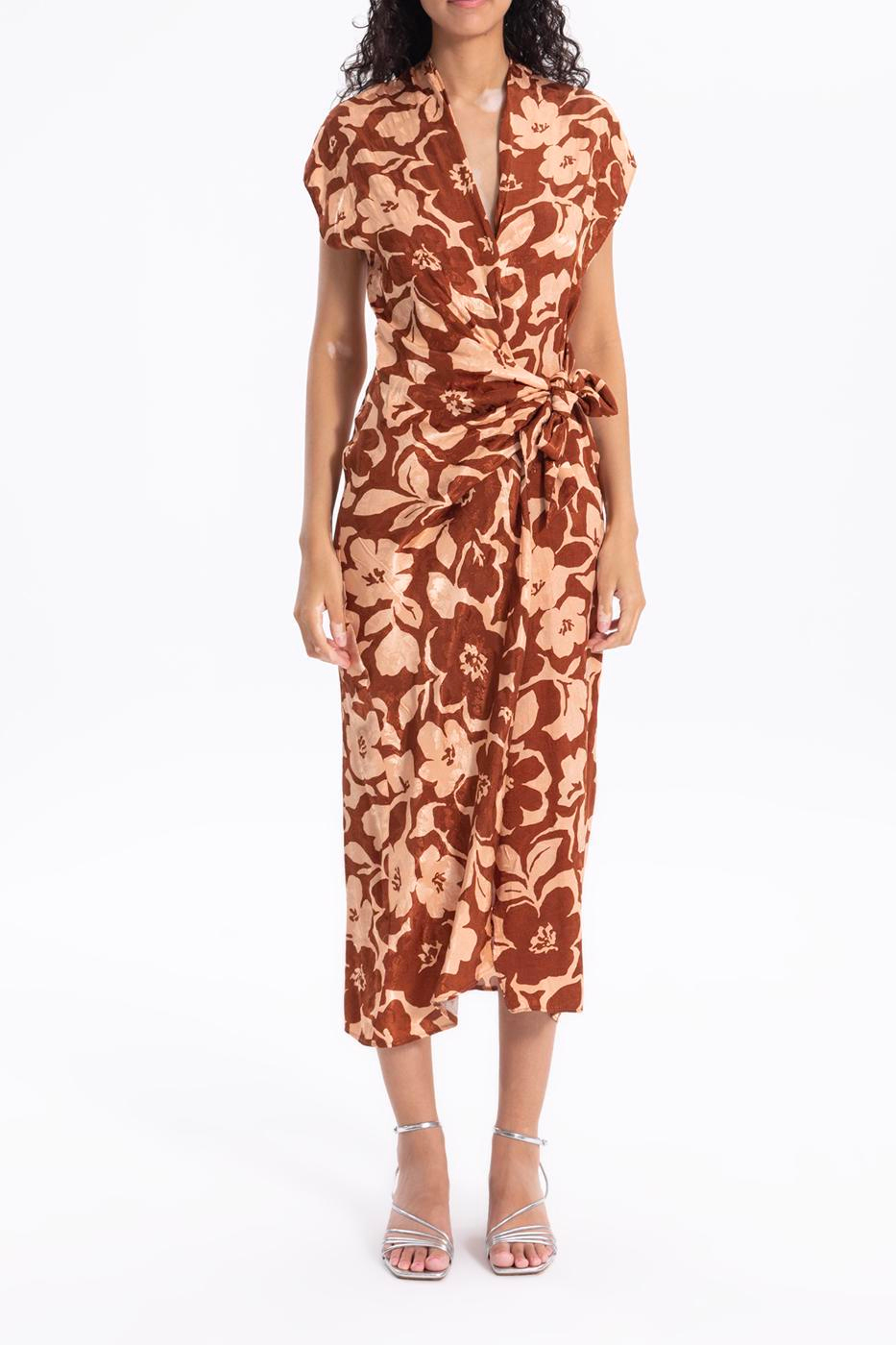 Printed Double Breasted Dress