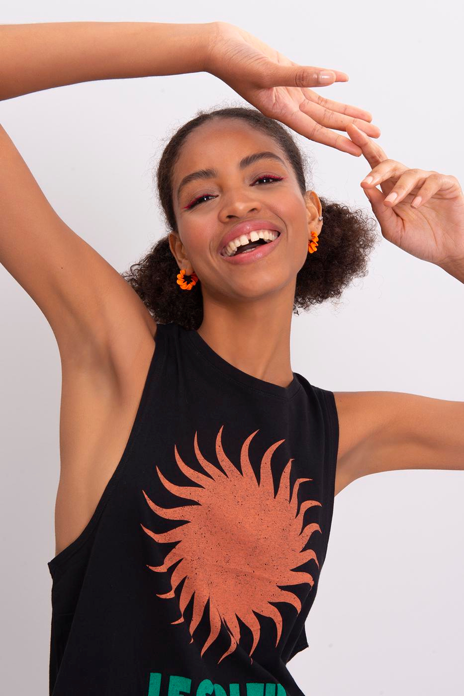 Printed Sleeveless T-Shirt