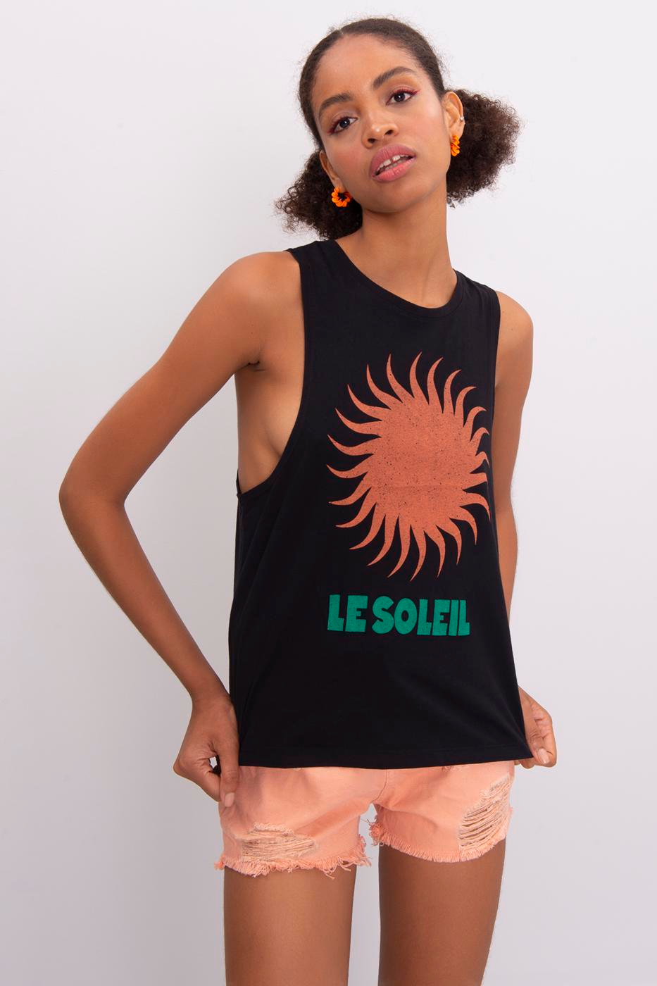 Printed Sleeveless T-Shirt