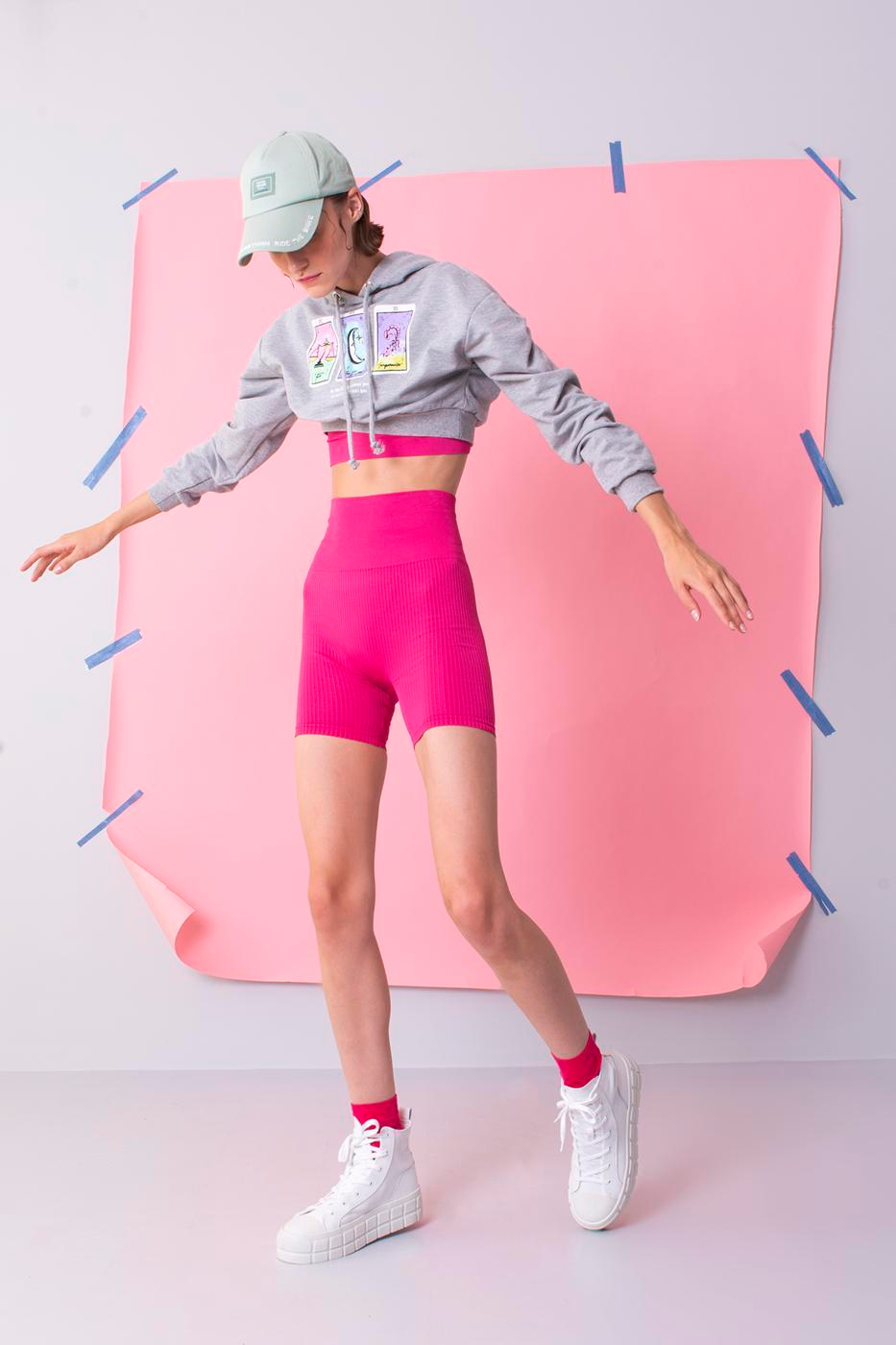 Rib Knit Capri Sports Leggings